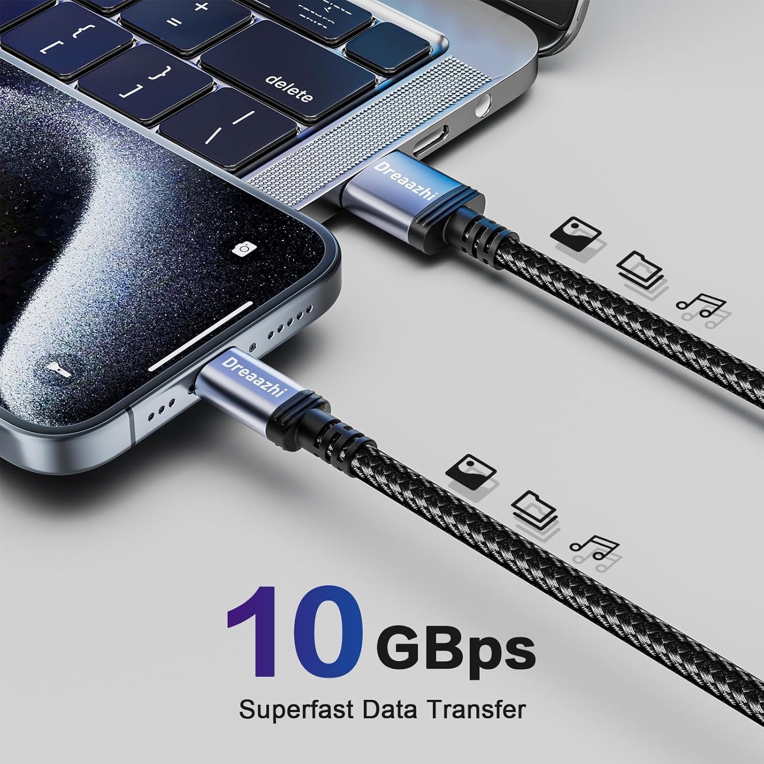 Detalle de Dreaazhi USB C Data Cable 3M — USB 3.1 Gen 2 transfer cable