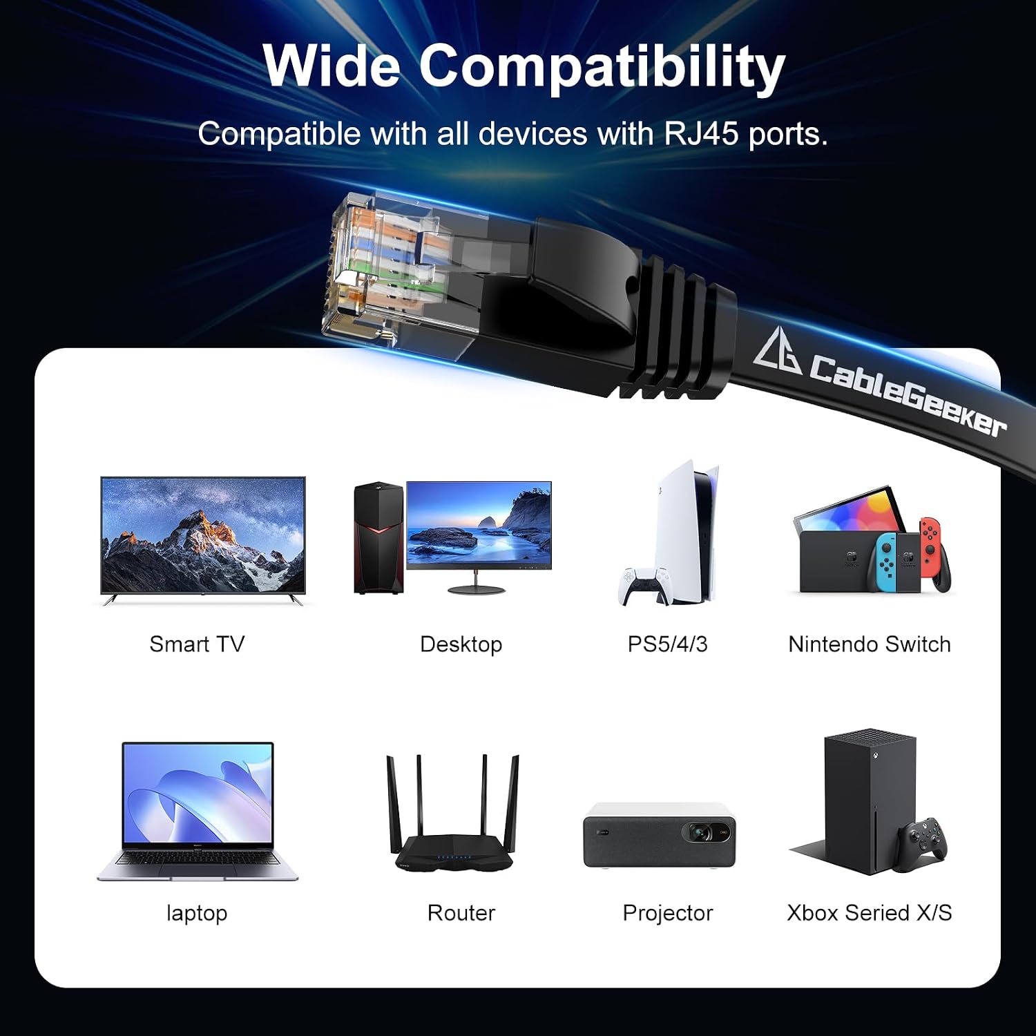 Thumbnail 6 de Cat 6 Ethernet Cable 100 ft — High Speed 10Gbps