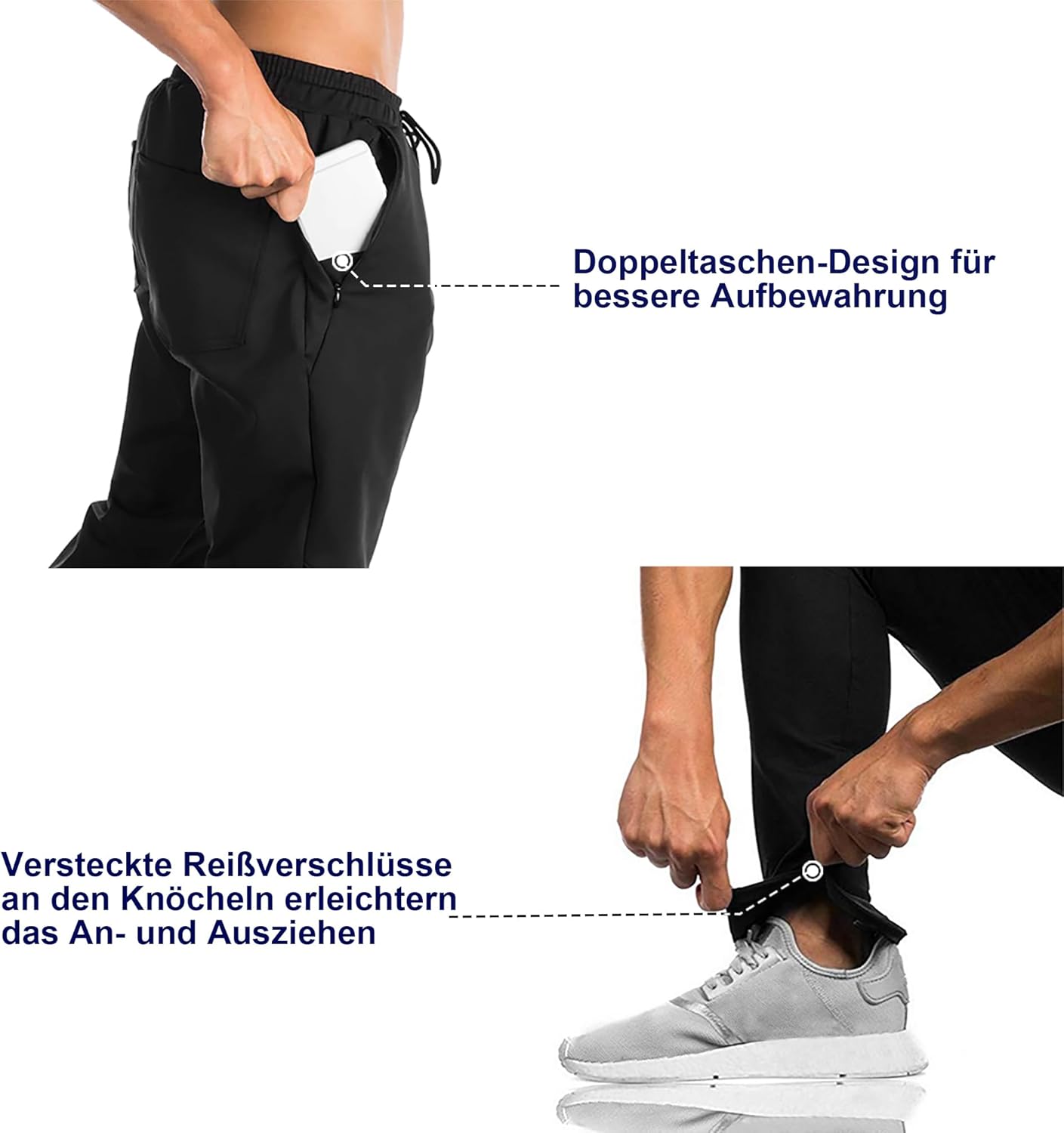 Thumbnail 3 de BROKIG Gym Jogginghose Herren – Lang mit Doppeltasche, Baumwolle, Slim Fit