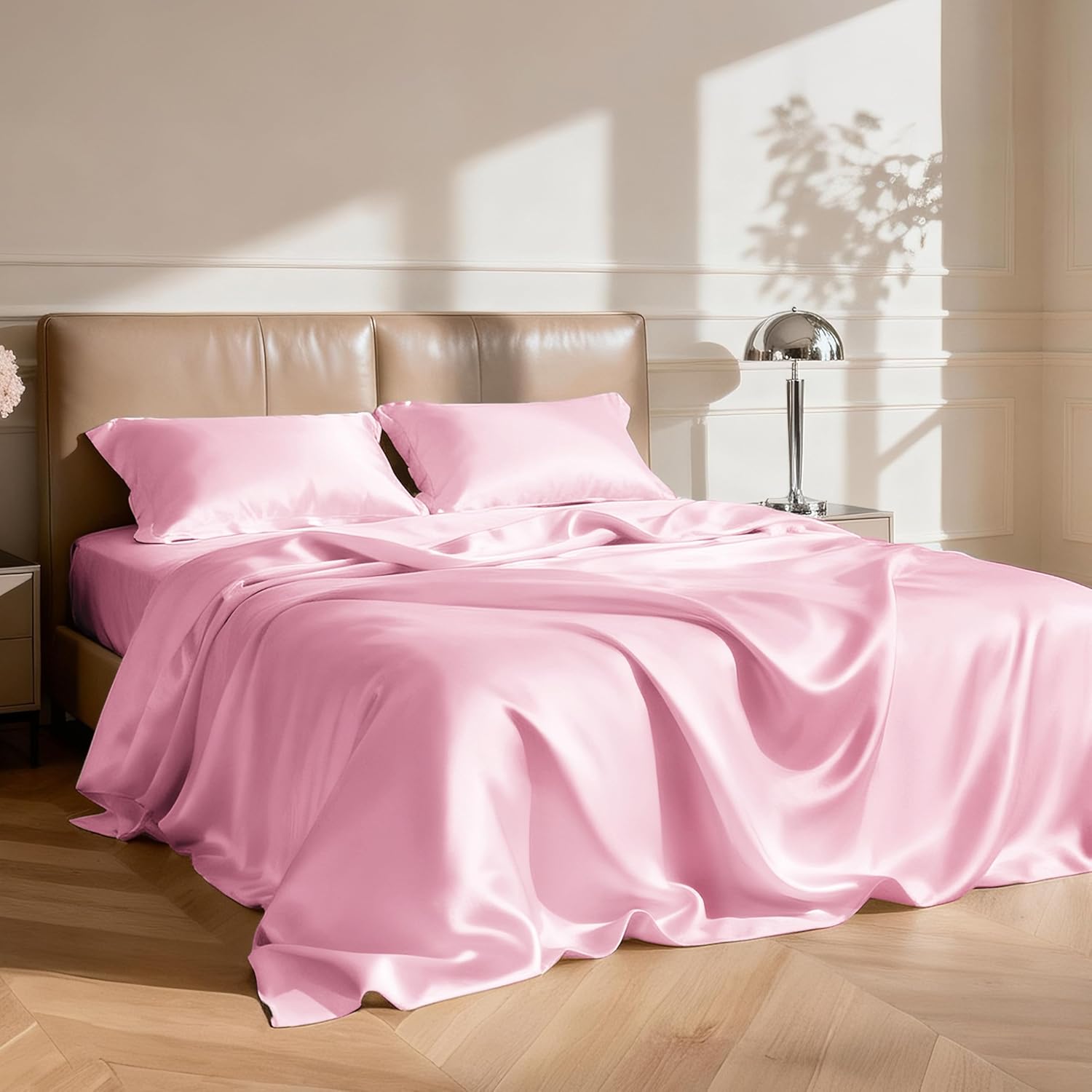 Thumbnail 1 de Love's cabin Satin Queen Sheets Set 4pc