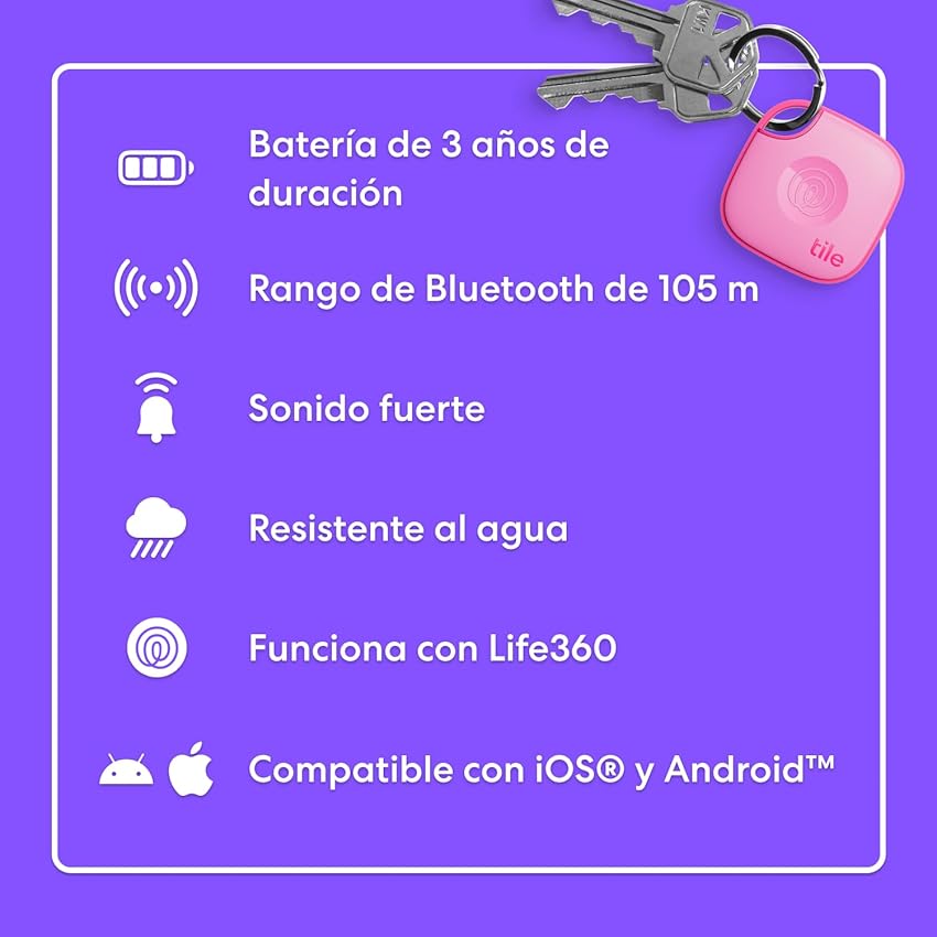Thumbnail 5 de Tile by Life360 Mate - Localizador Bluetooth para Llaves y Objetos 🔑