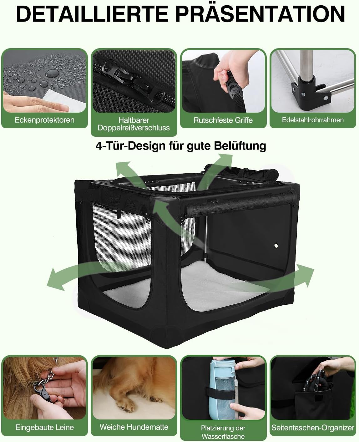 Thumbnail 6 de derimkcoa Hundebox faltbar 106 x 78 x 78 cm