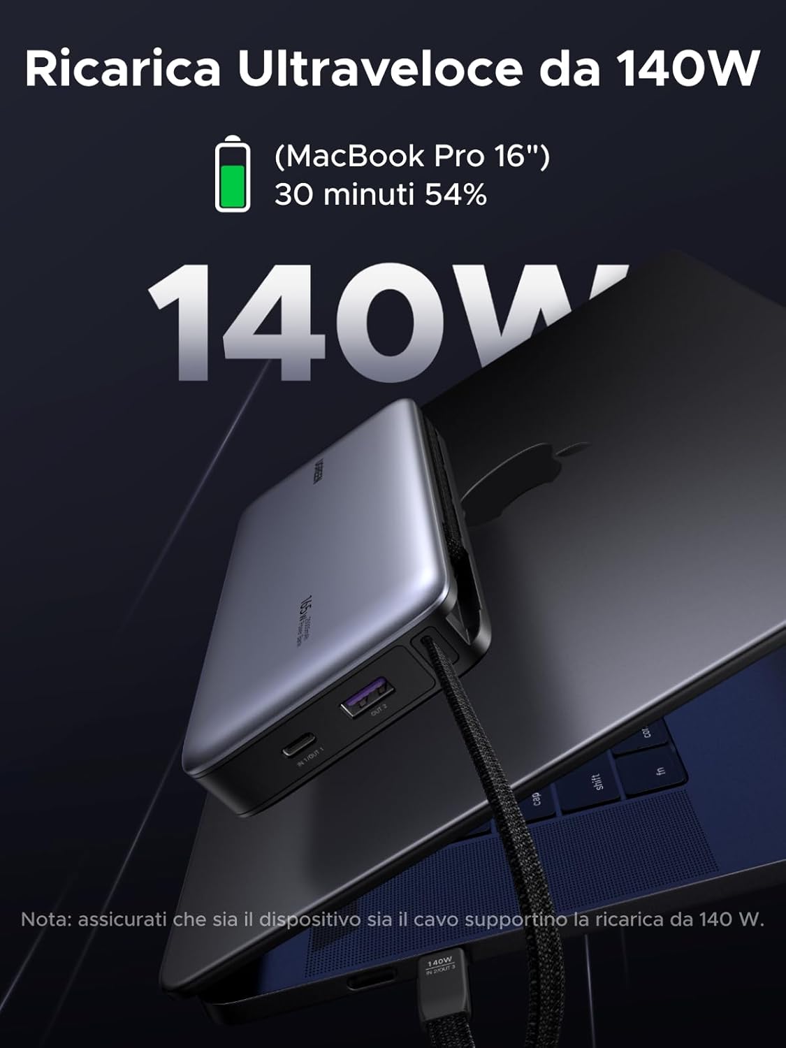 Thumbnail 2 de UGREEN Nexode 25000mAh batteria esterna 🔌