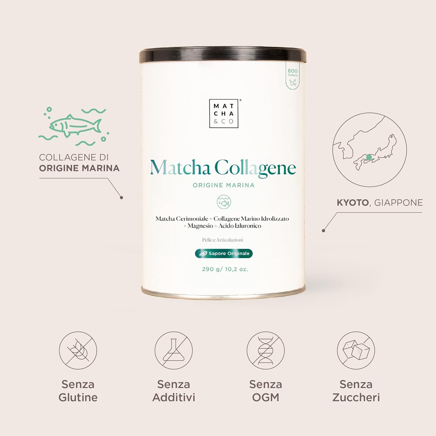Thumbnail 1 de Collagene al Matcha: collagene marino con magnesio, tè matcha e acido ialuronico per pelle, articolazioni e unghie