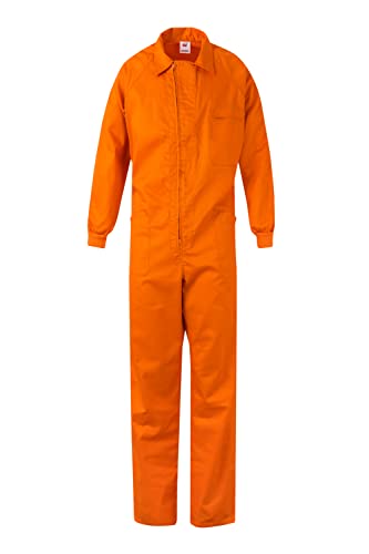 Detalle de Mono Velilla 214 modelo italiano en naranja (talla 60): con cierre doble cursor y 5 bolsillos