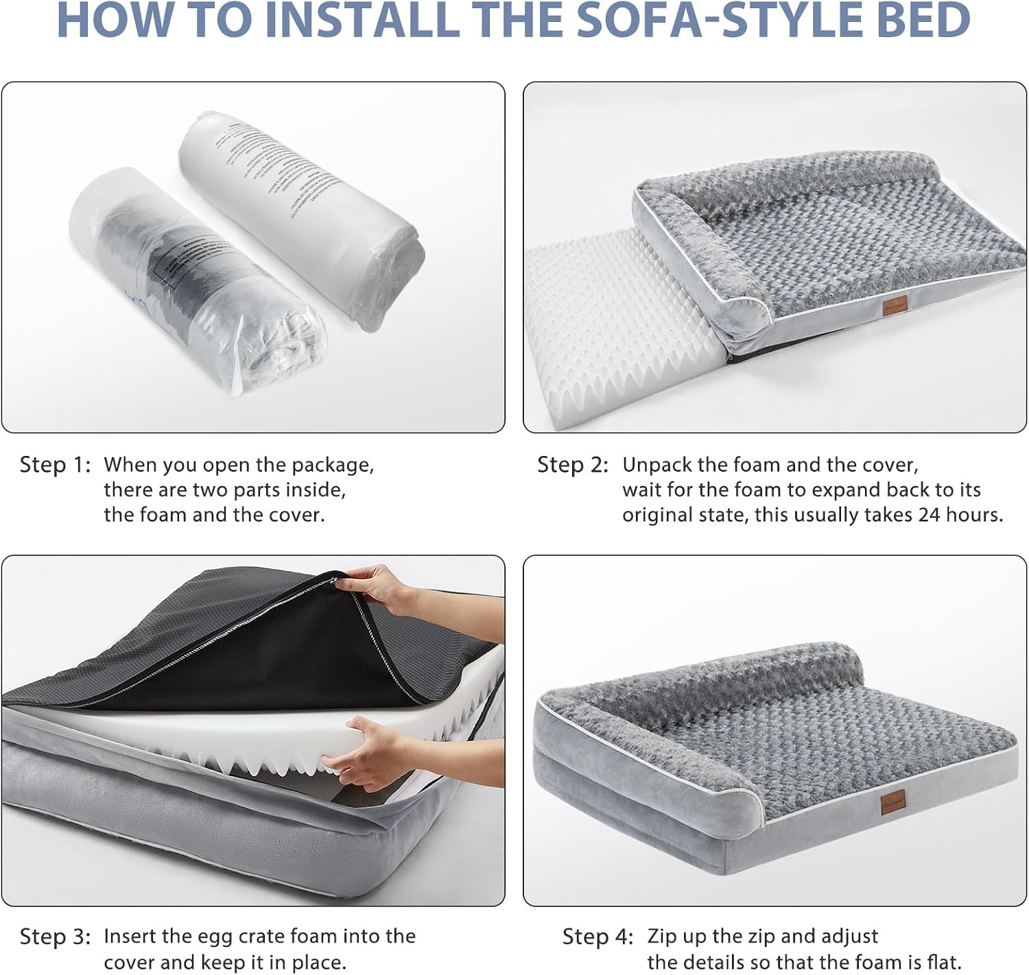 Thumbnail 3 de BFPETHOME Orthopedic Dog Bed for Large Dogs