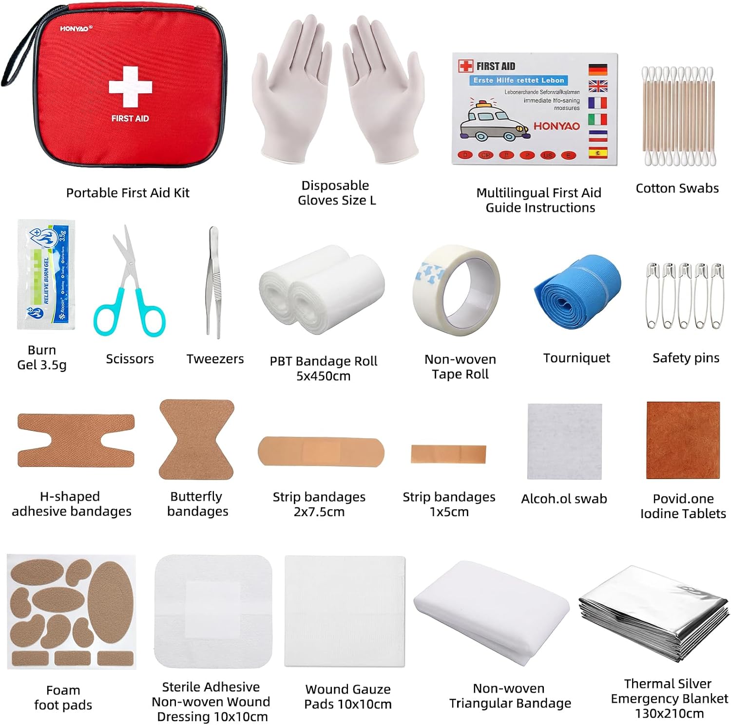 Thumbnail 1 de HONYAO Mini First Aid Kit, 125-Piece Portable Emergency Kit