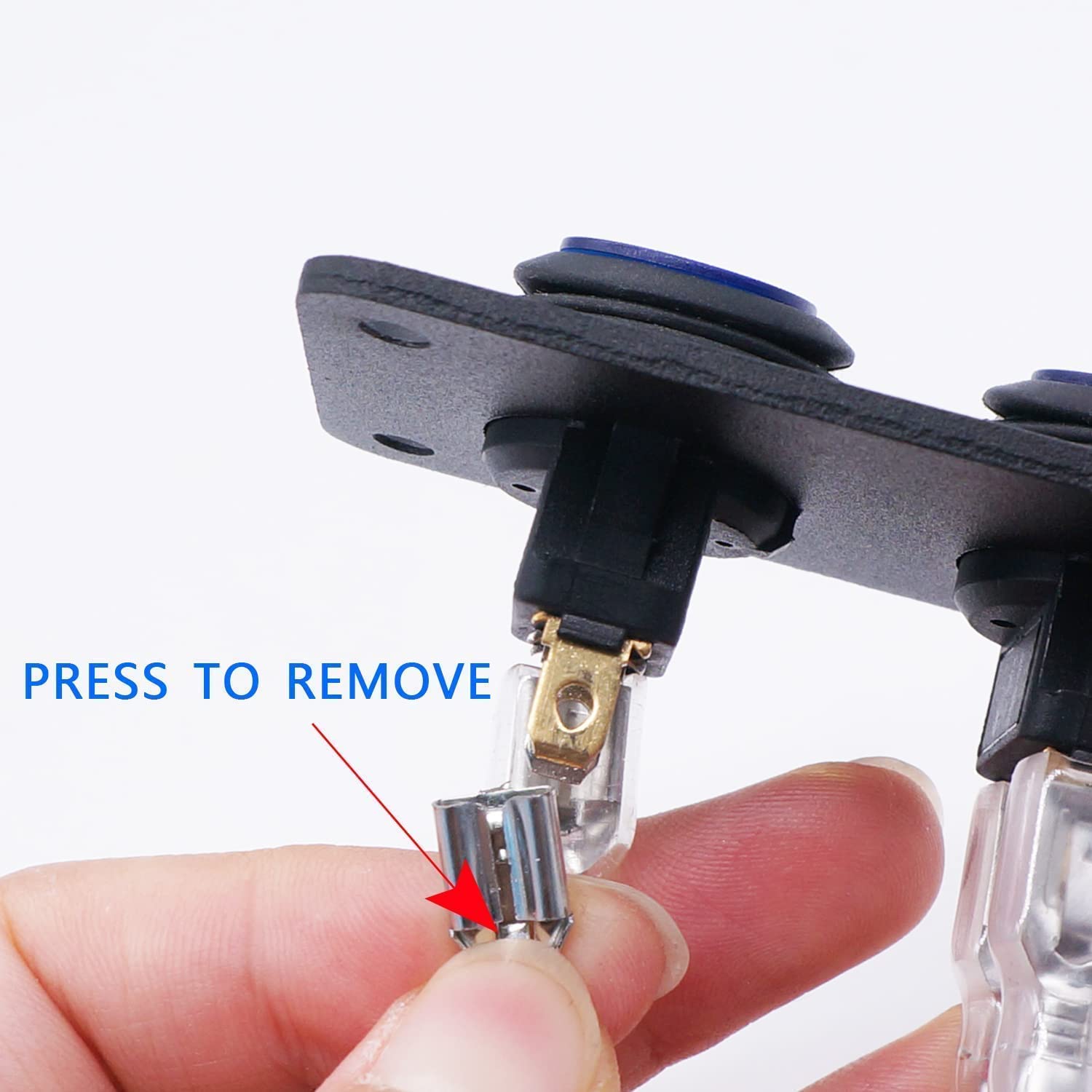Thumbnail 6 de Taiss 3-Gang 12V Waterproof Toggle Rocker Switch Panel with Blue LED (KCD1-8-101NW-BU-BX)