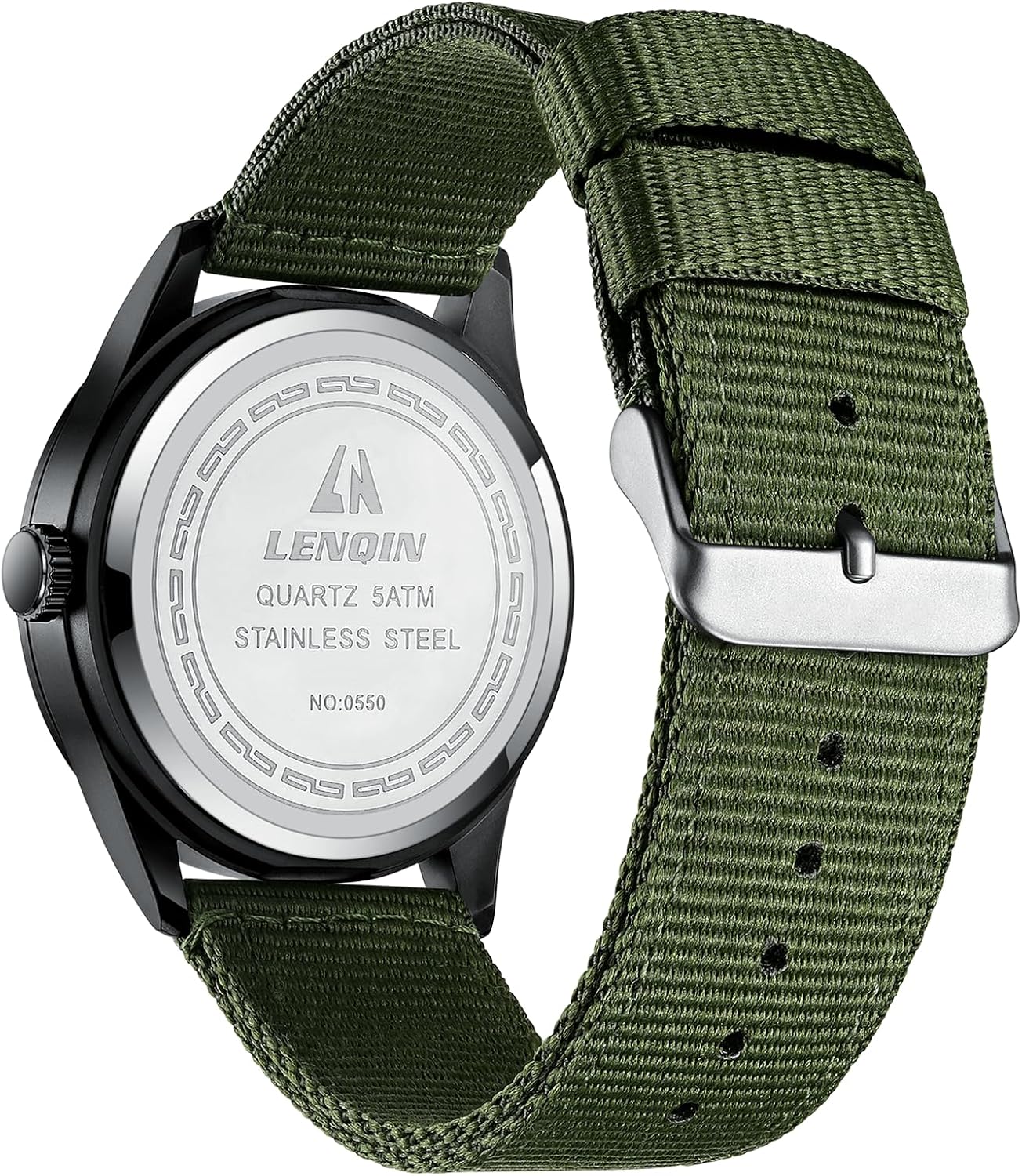 Thumbnail 1 de LN LENQIN Men’s Military Analog Quartz Watch with Date & Nylon Strap (Waterproof to 3 ATM)