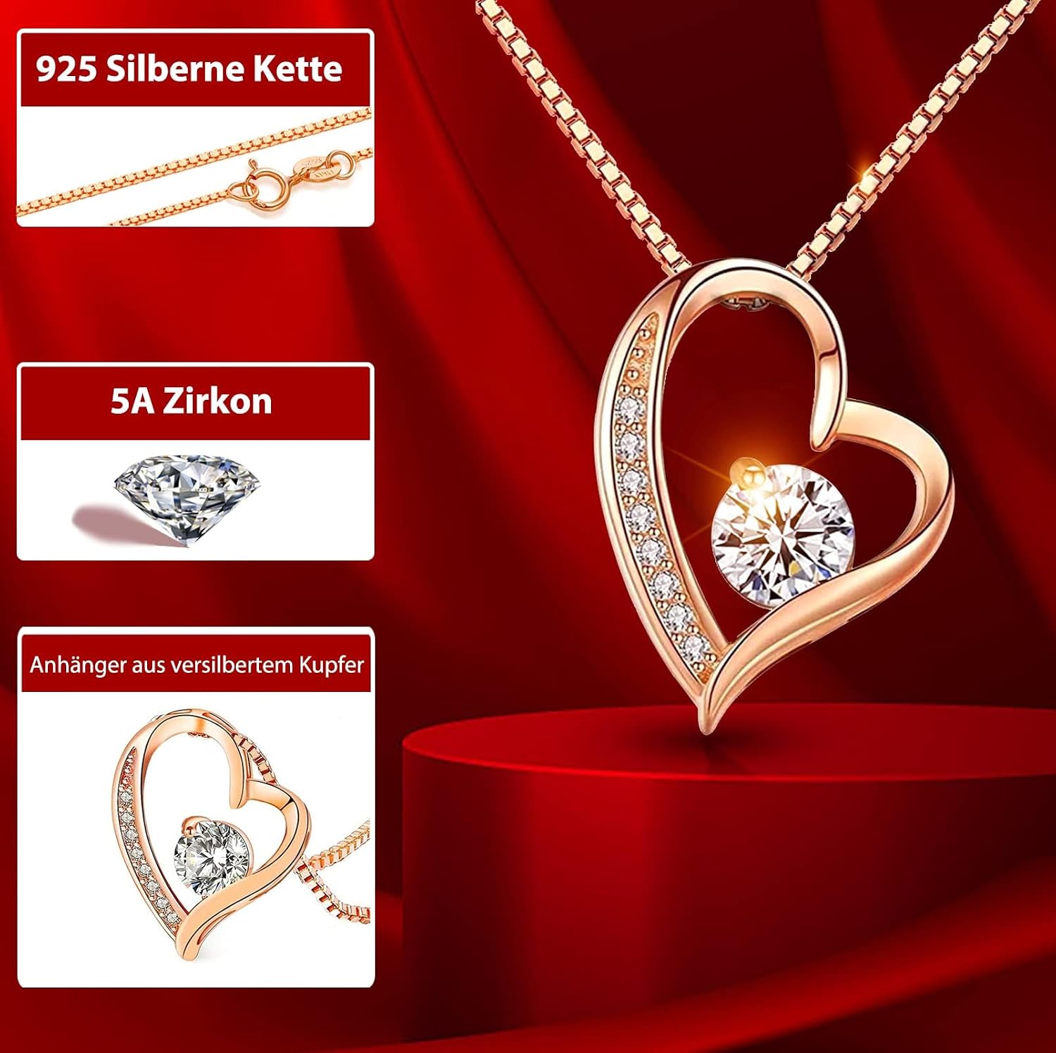Detalle 2 de Ewige Rose Geschenkbox Rote 3–5 Jahre 🌹