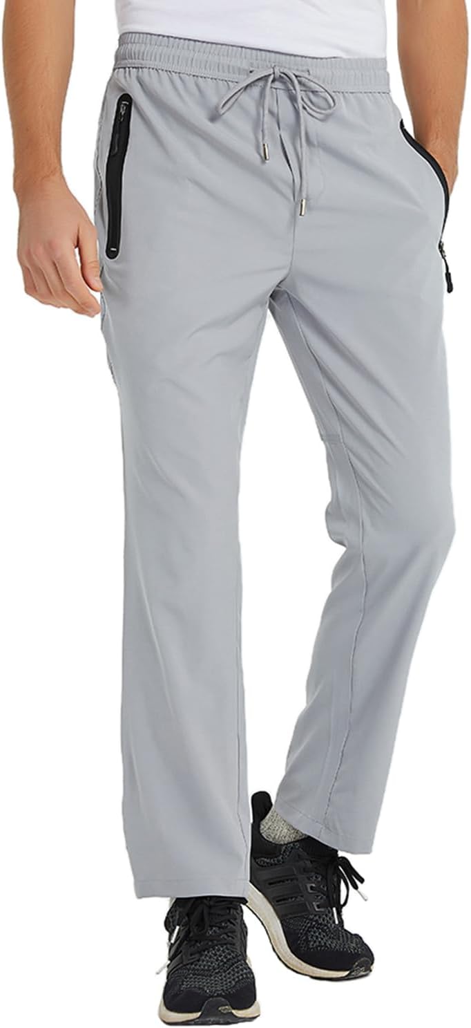 Detalle 2 de BGOWATU Men's Lightweight Athletic Pants with Quick-Dry Fabric and Zipper Pockets