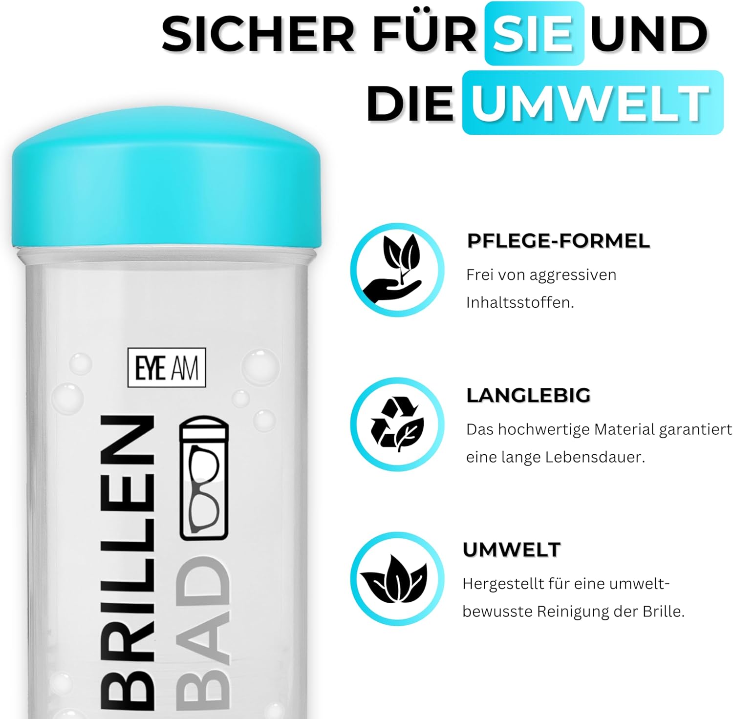 Thumbnail 6 de EyeAm Brillenbad Türkis – Set mit 50 ml Spezialreiniger und Mikrofasertuch (40 x 40 cm) von Demel Augenoptik