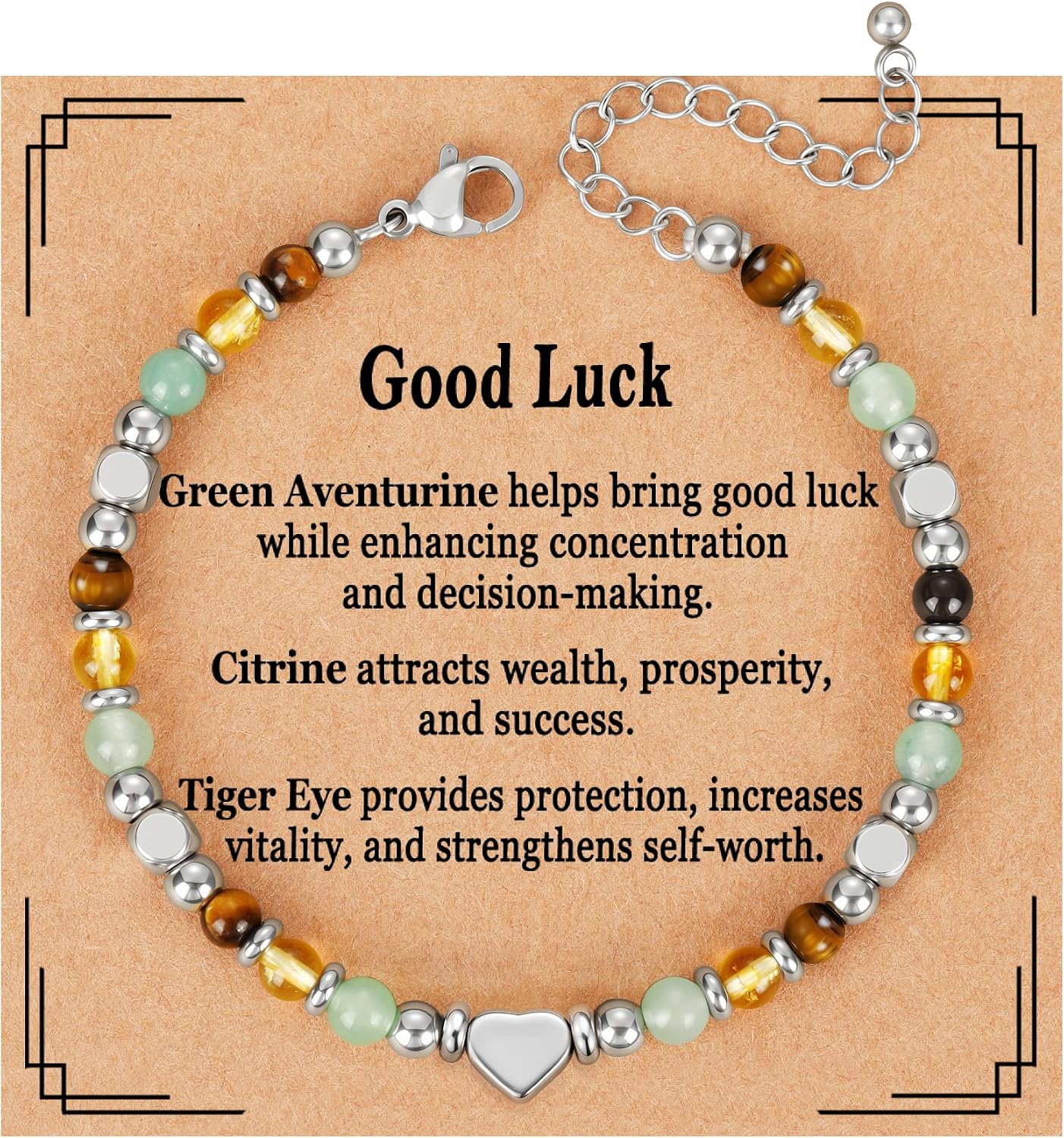 Detalle de ESPVO Crystals Anxiety Bracelet for Women – Amethyst, Black Tourmaline & Rose Quartz Natural Stones