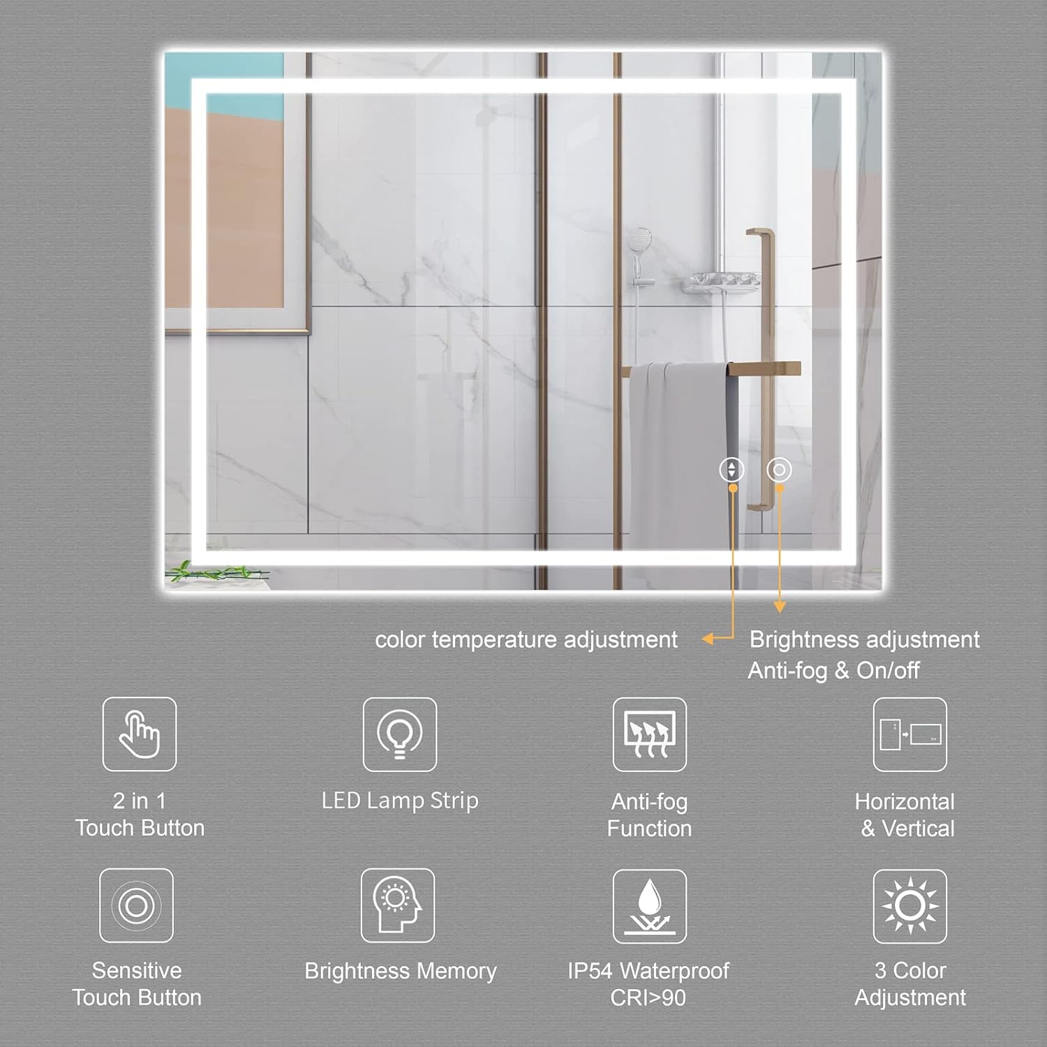 Thumbnail 2 de Dripex LED Bathroom Mirror