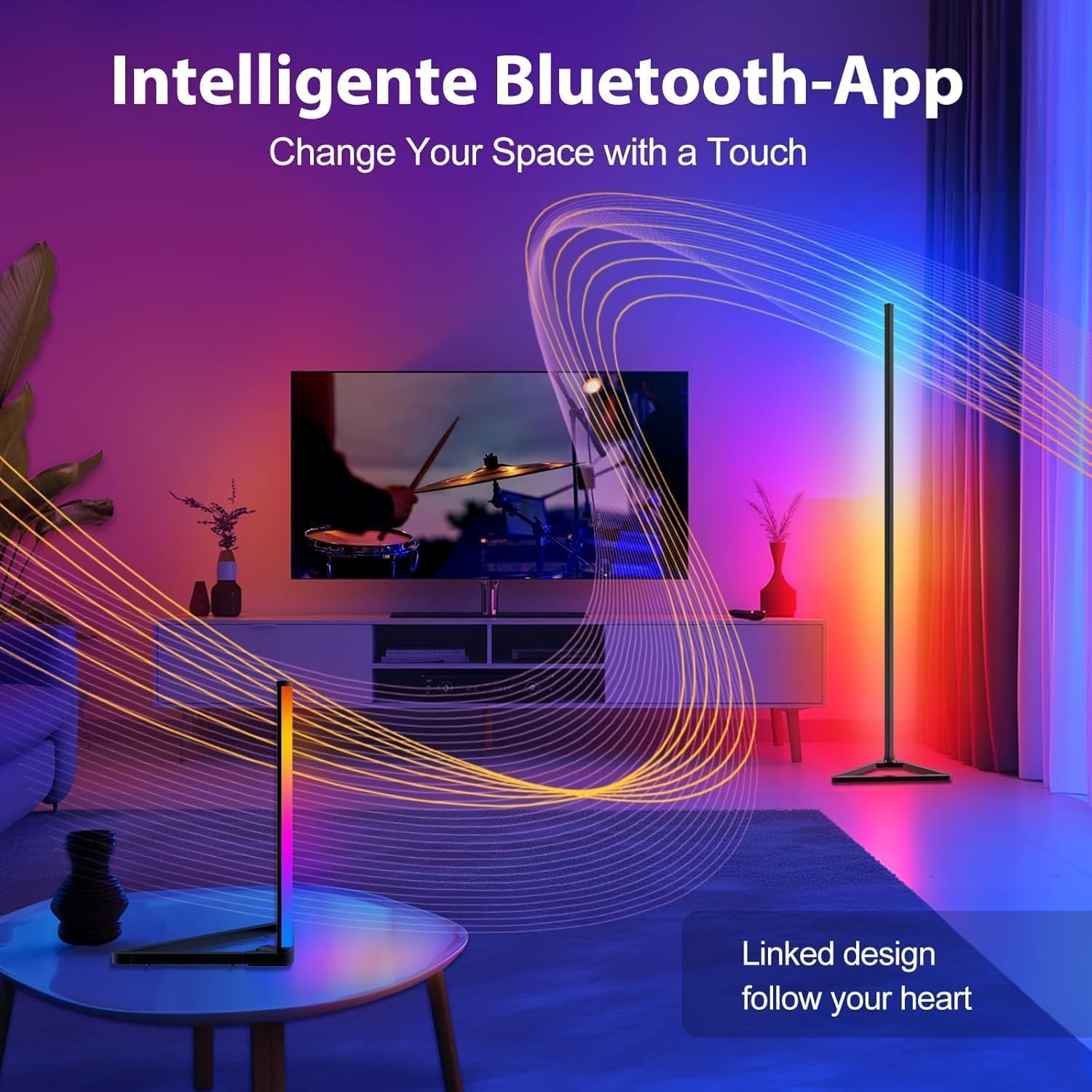 Thumbnail 2 de LED Floor Lamp Smart RGBIC Corner 141cm