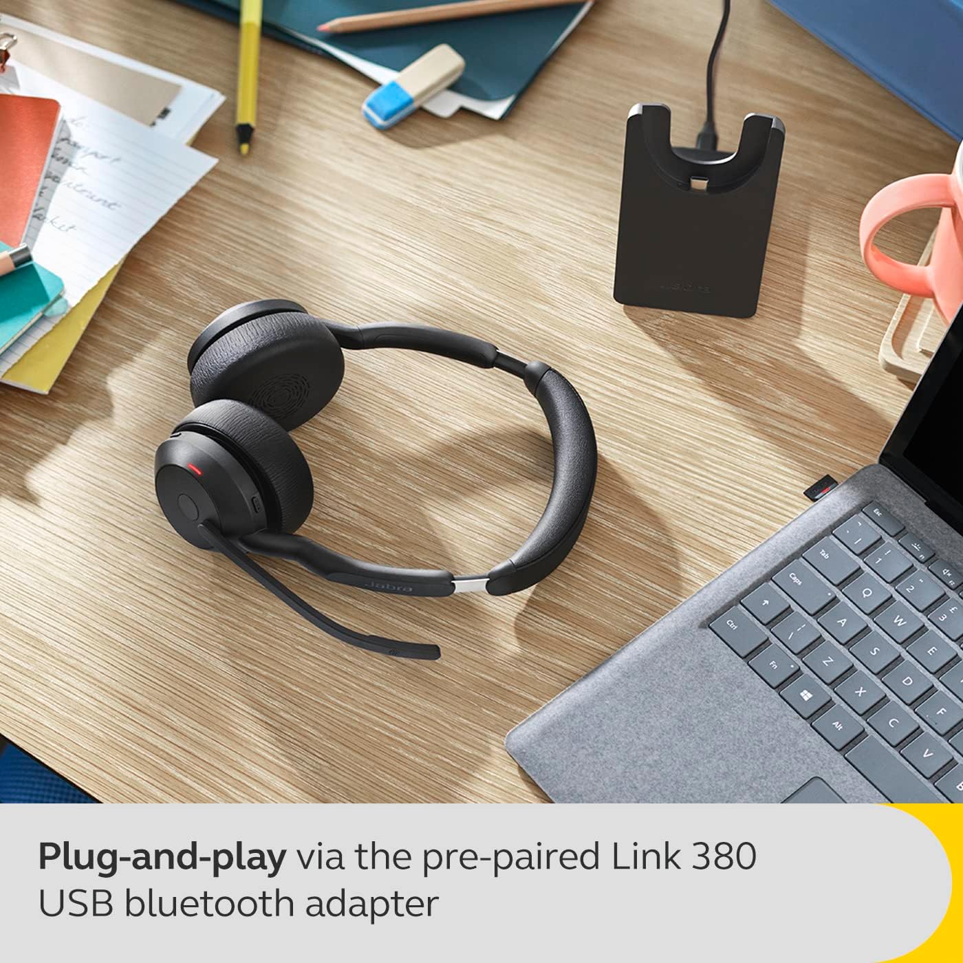 Thumbnail 3 de Jabra Evolve2 55 Stereo Wireless Headset with AirComfort, ANC, and UC Compatibility