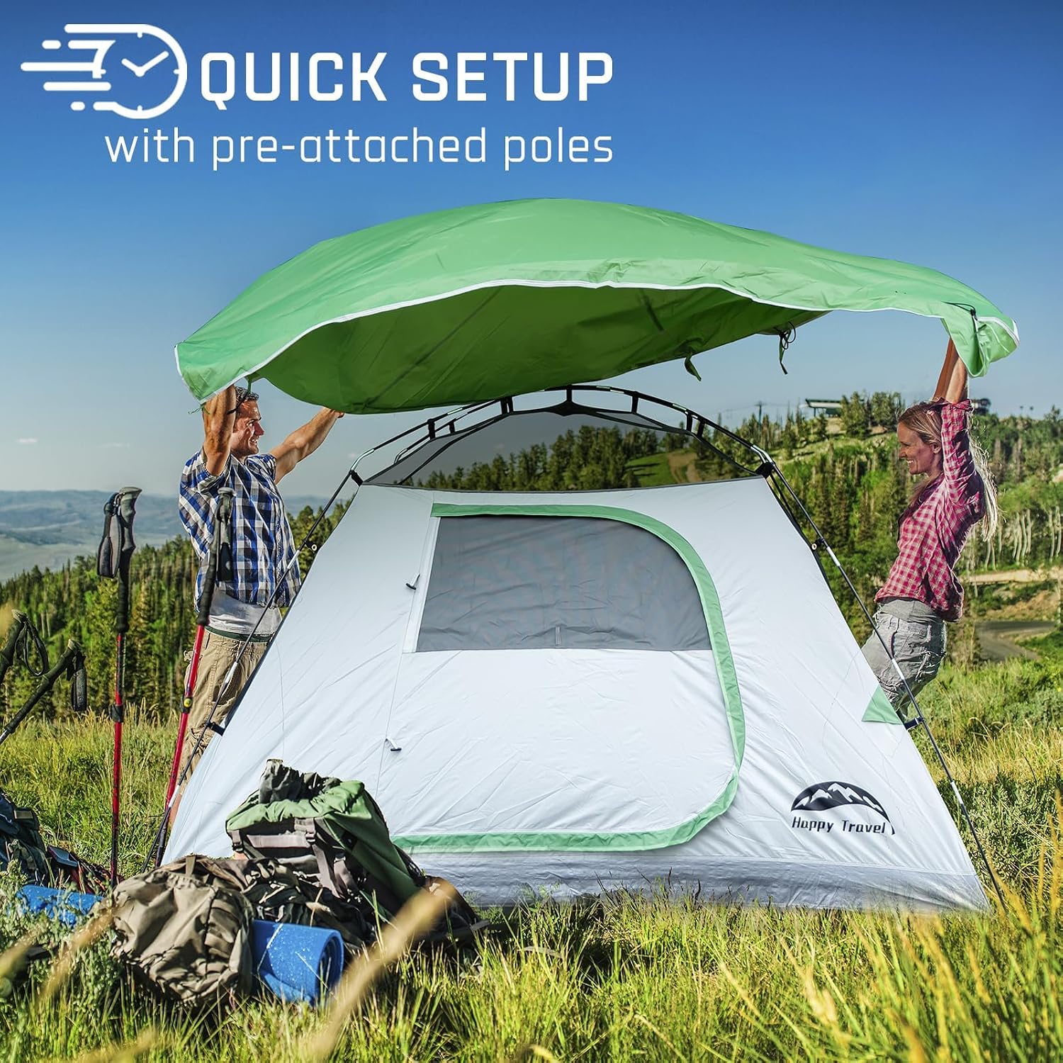 Detalle de Happy Travel Camping Tent: 4-6 Person Dome Tent with Rainfly