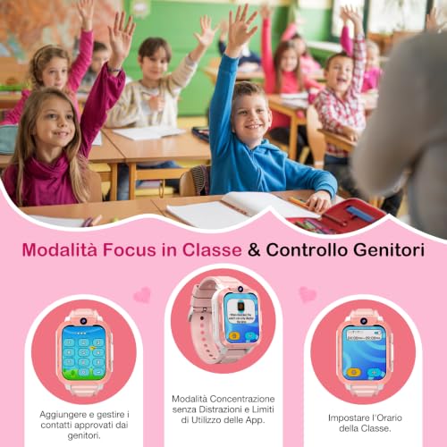 Detalle de Baolubao Smartwatch Bambini 4G: videochiamate HD, GPS e modalità scuola