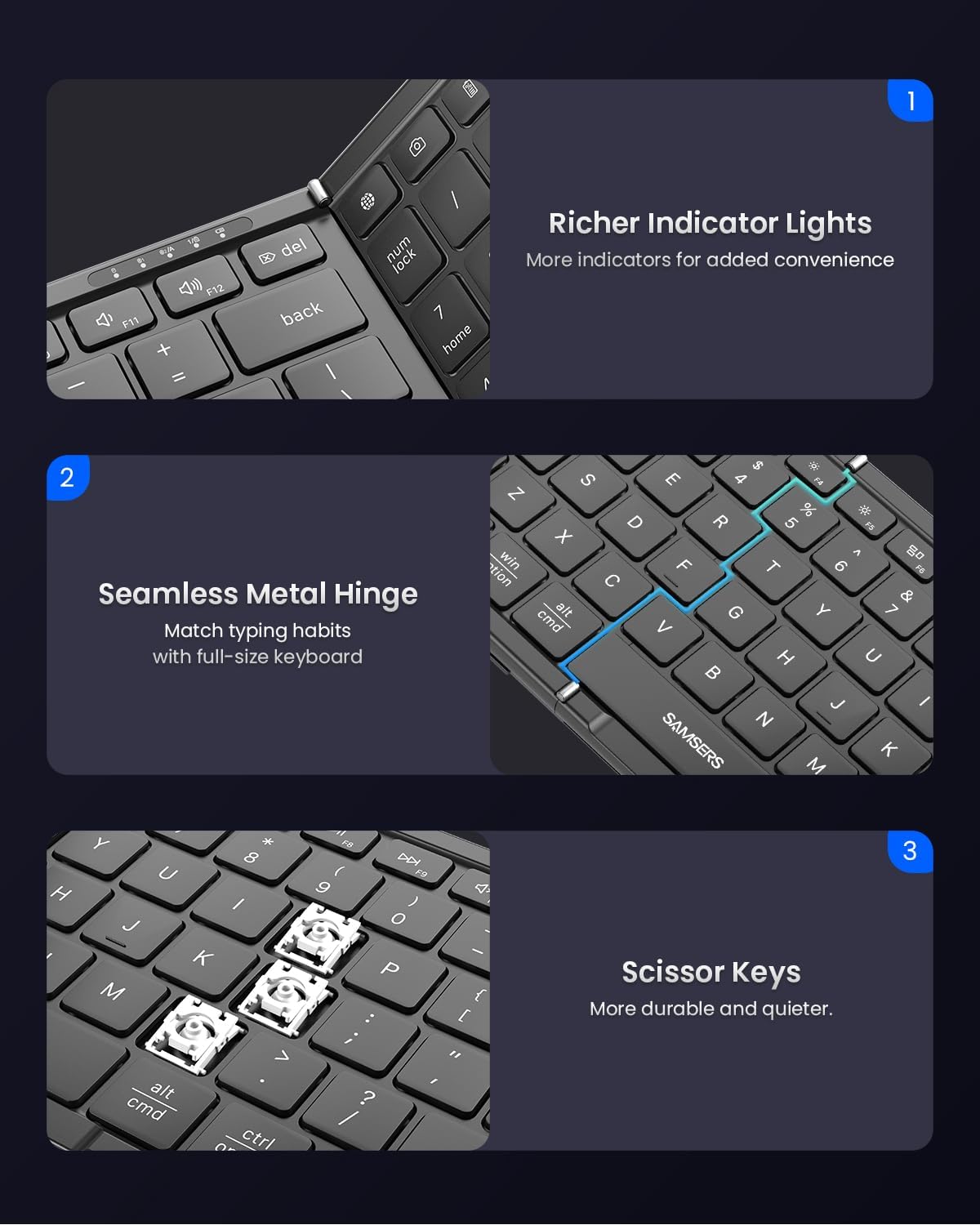 Thumbnail 5 de Samsers Folding Bluetooth Keyboard 13.5 in