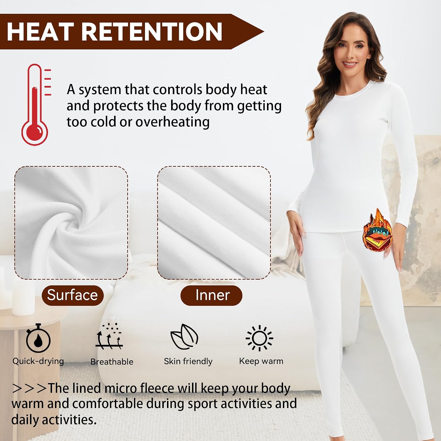 Detalle 2 de AMZSPORT ensemble thermiques femme 4 directions