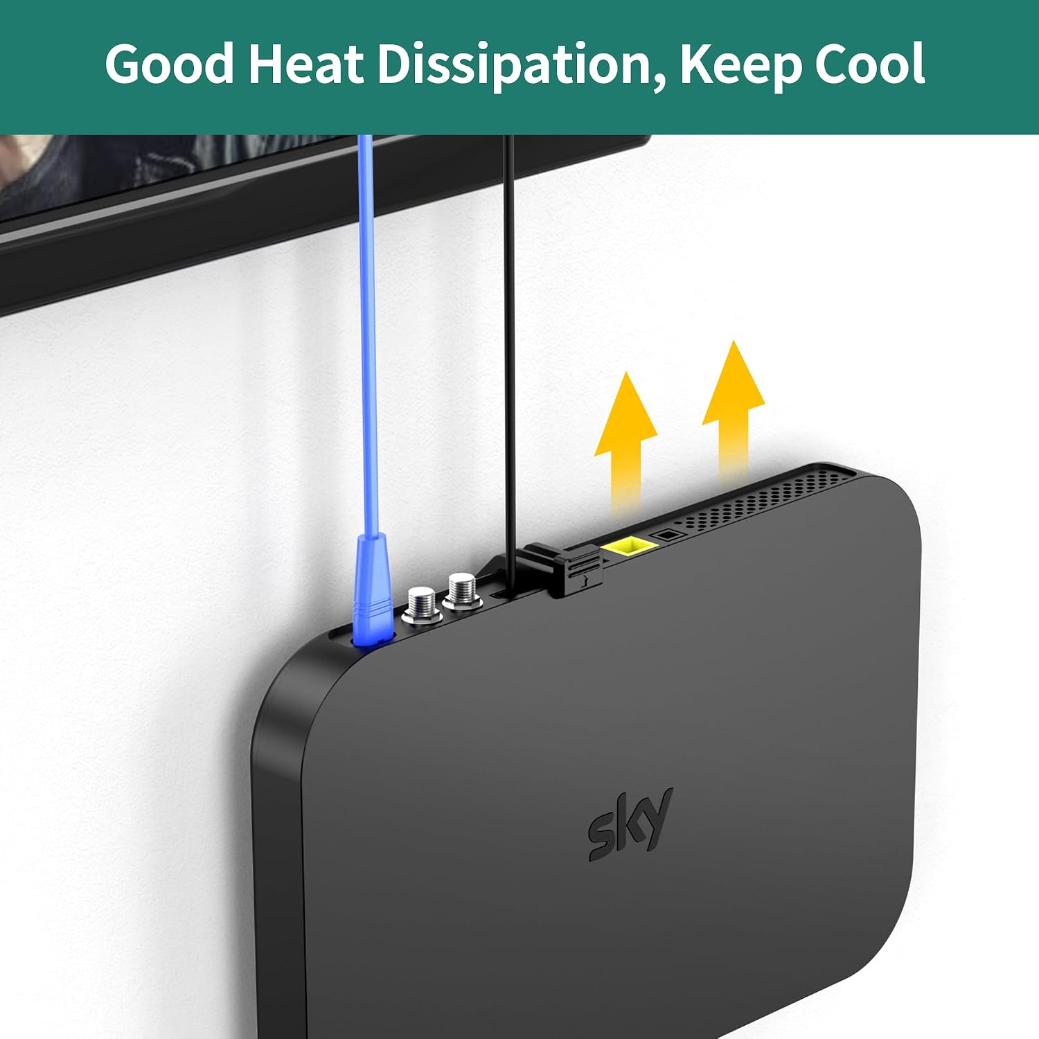 Thumbnail 4 de HomeMount Sky Q Box Wall Mount Bracket — Vertical Screw Fixing Behind TV