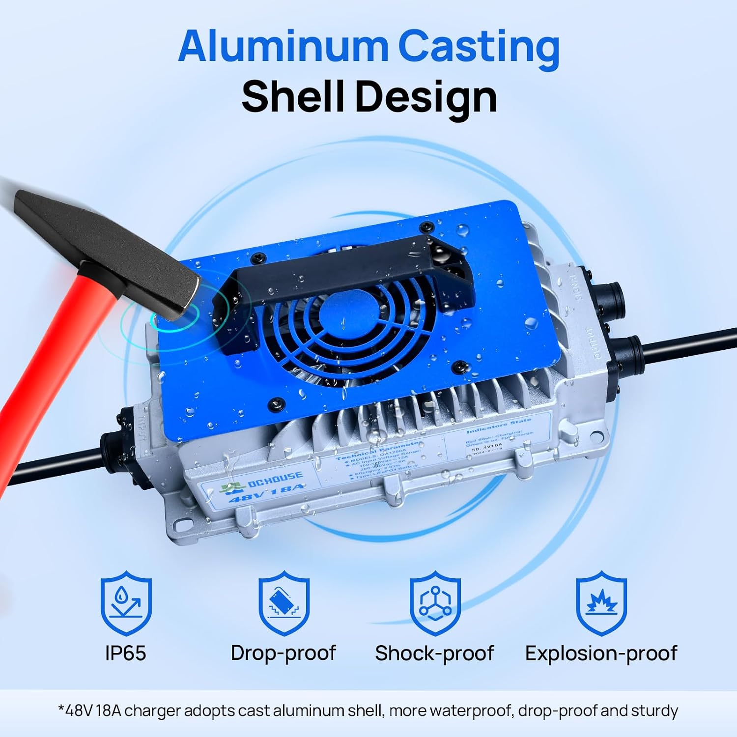 Thumbnail 6 de DCHOUSE 48V 18A LiFePO4 Battery Charger