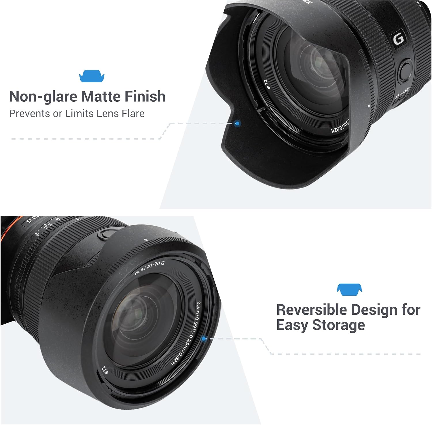 Thumbnail 4 de JJC Bayonet ALC-SH174 lens hood for Sony FE 20-70mm F4 G (SEL2070G) — replaces ALC-SH174