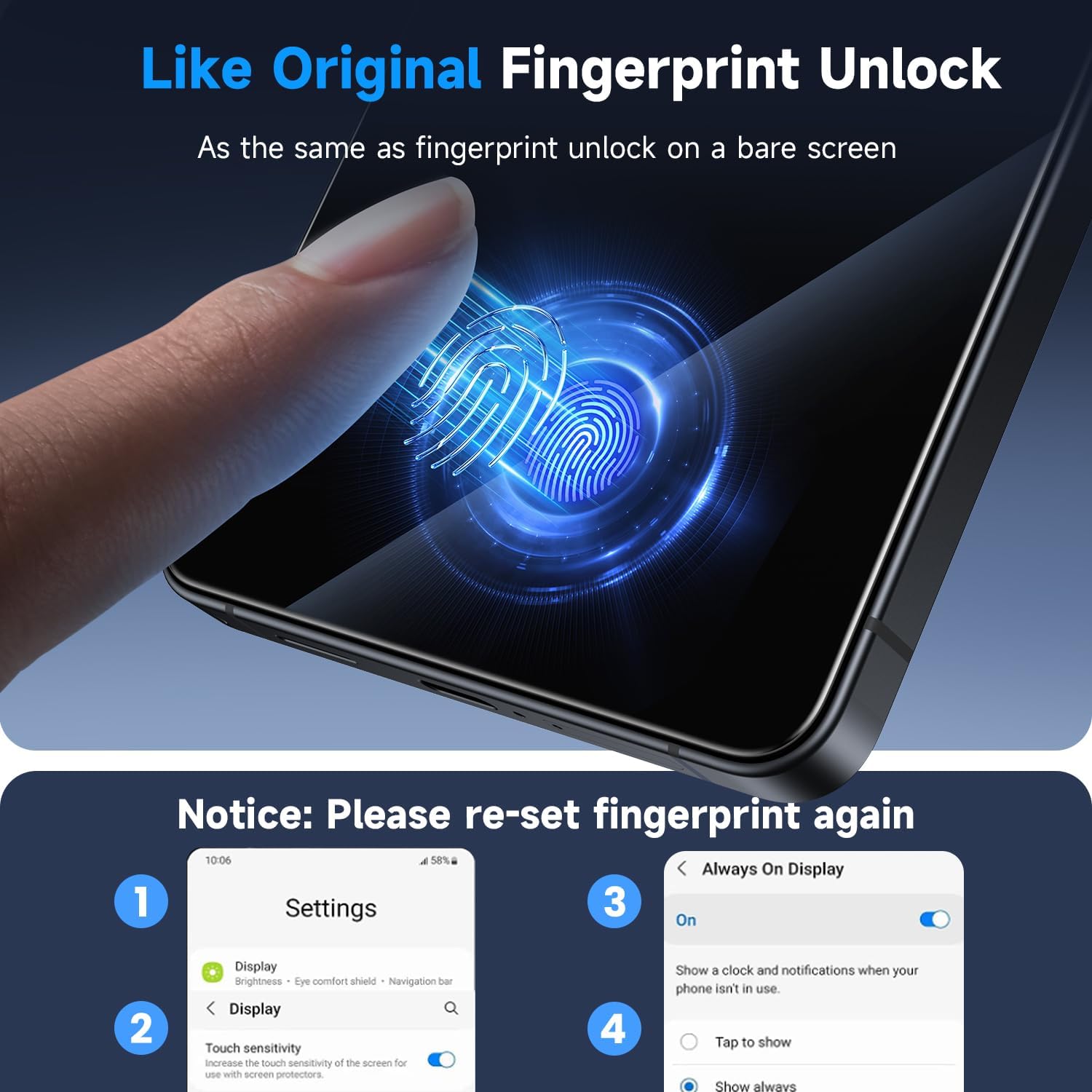 Thumbnail 3 de WSKEN Screen Protector for Samsung Galaxy S26 Ultra – 9H+ tempered glass with auto dust removal and fingerprint unlock