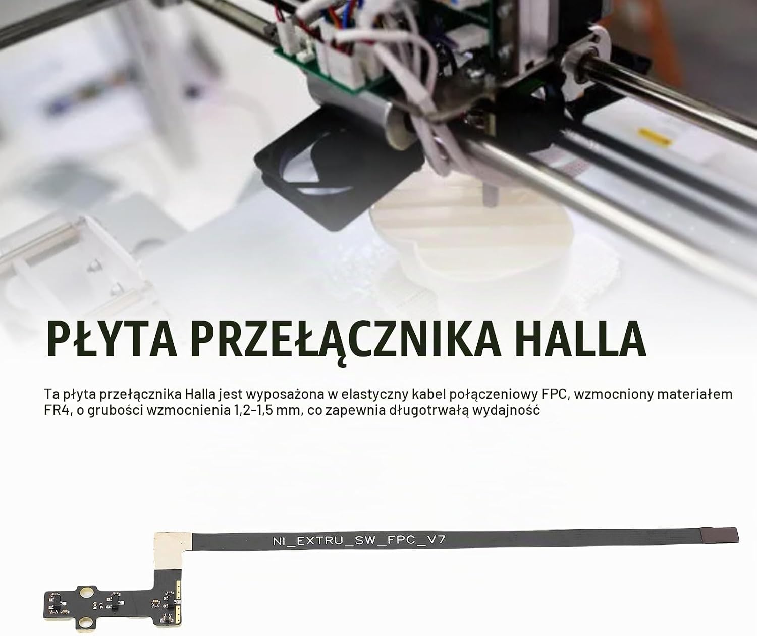 Detalle de Hyuduo Hyuduoy3agmw7no1 – czujnik filamentu Hall z kablem FPC do A1 i A1 Mini