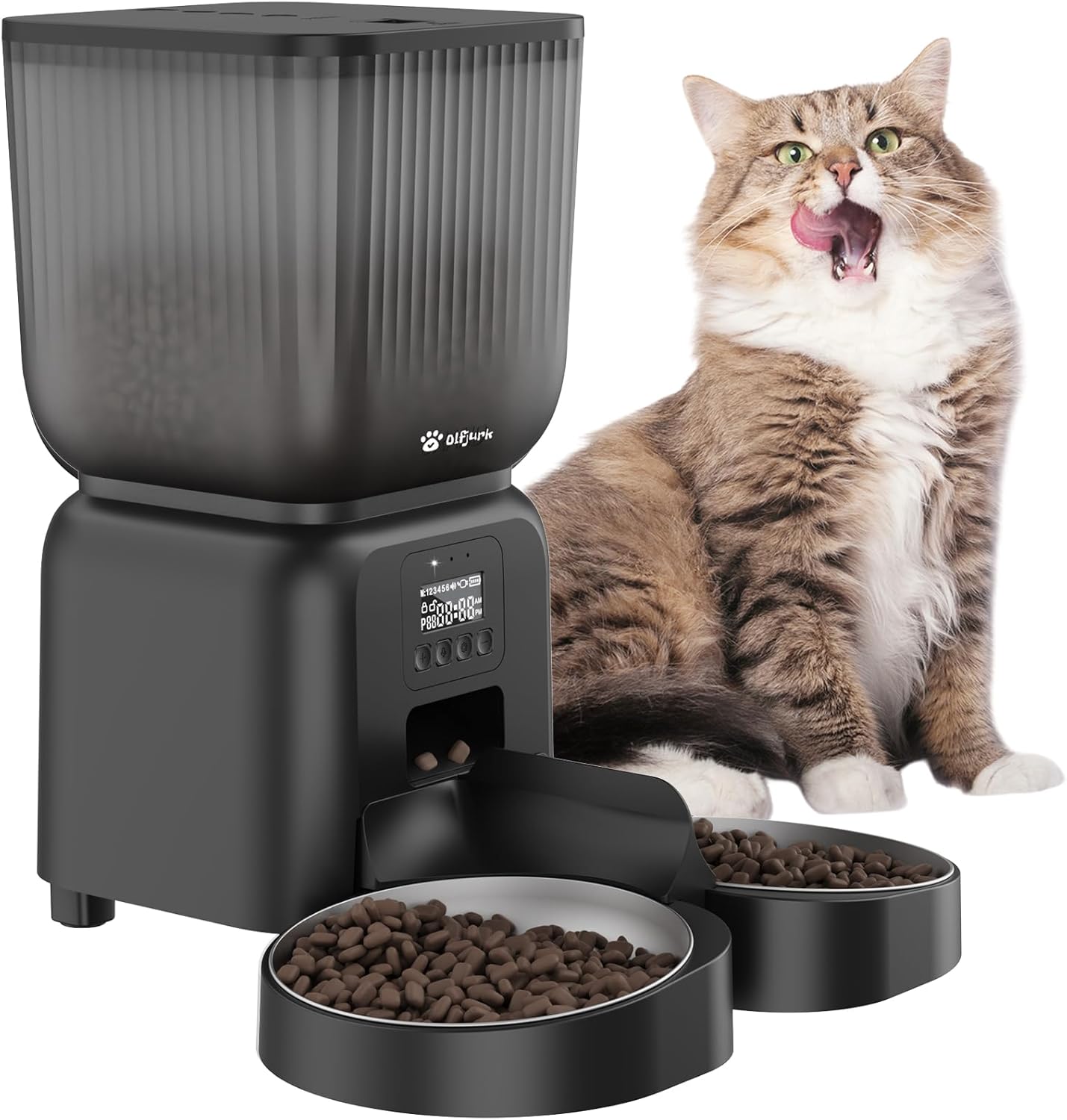 Detalle de Olfjurk 5L Automatic Cat Feeder — Programmable 1–6 Meals 🐱