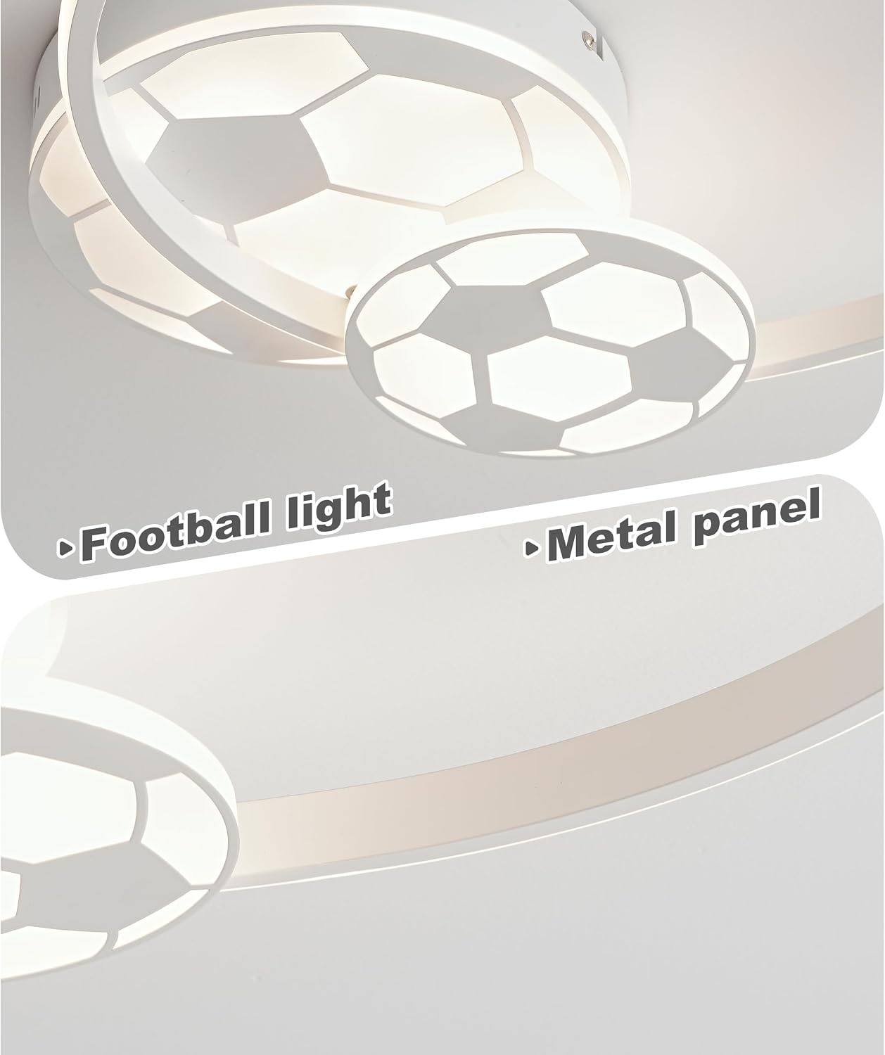 Detalle de KAUCQI 35CM Plafoniera LED per Camera dei bambini, Dimmerabile e Con Telecomando – Design Calcio