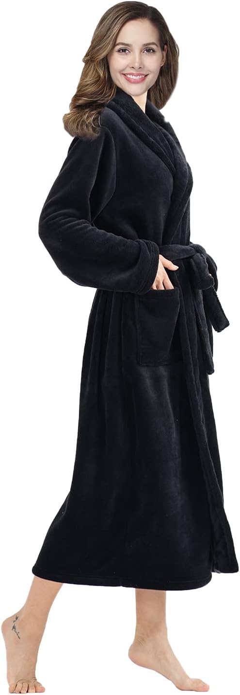 Thumbnail 2 de RONGTAI Women's Bathrobe: Fleece Plush, Warm, Long Length