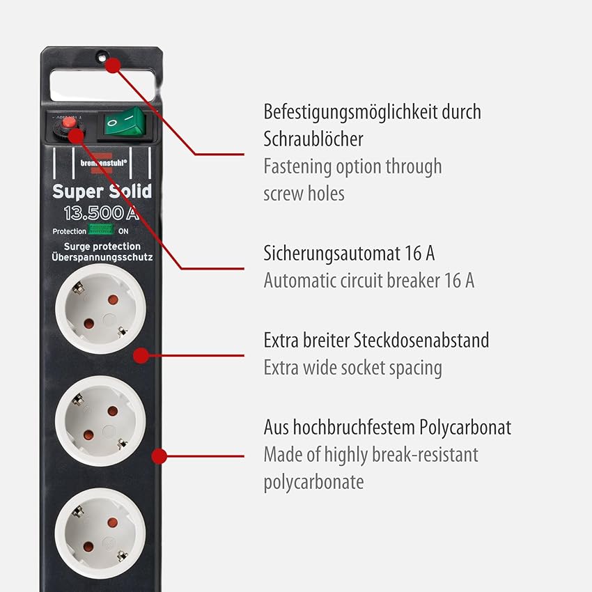 Thumbnail 6 de Brennenstuhl Super-Solid regleta 8 tomas, cable 2,5 m