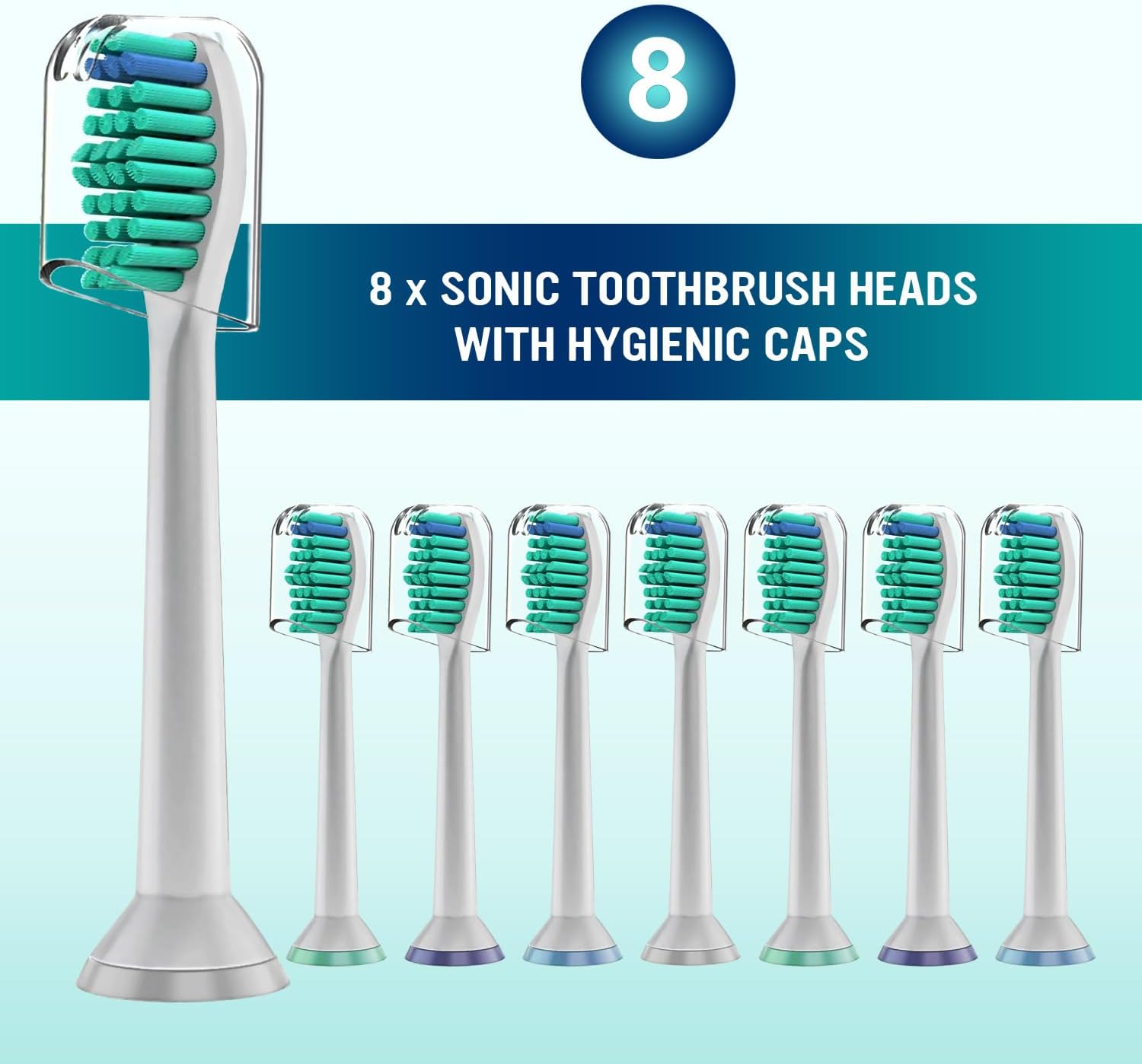 Thumbnail 5 de Derffin Replacement Brush Heads (HX6014) for Philips Sonicare Electric Toothbrushes – 8 Pack