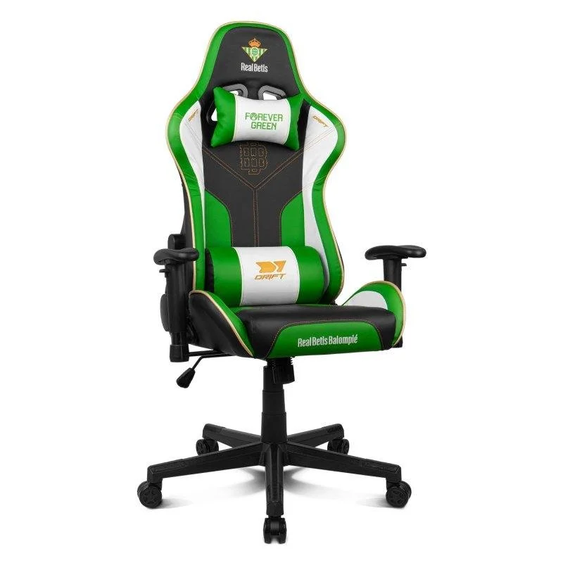 Detalle de Silla Gaming Drift DR90 Betis Edition con reposabrazos 2D