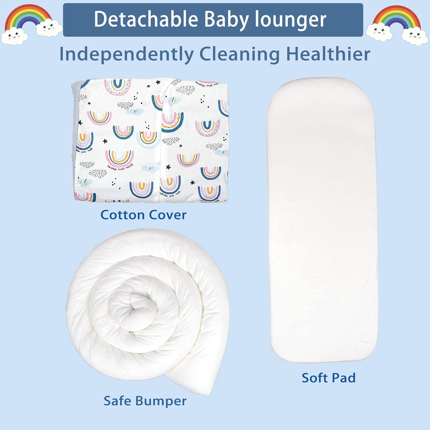 Thumbnail 2 de EAQ Baby Nest Pod for Newborn (0–12 months) – soft breathable 100% cotton sleep pod