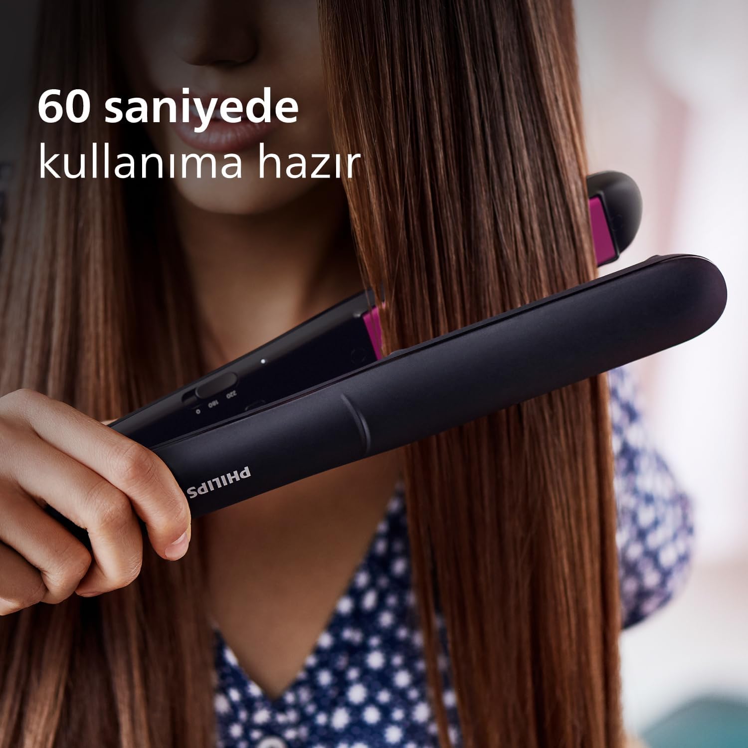 Detalle de Philips Cura dei Capelli BHS375/00: Piastra EssentialCare in Ceramica con Cheratina (180°–220°)