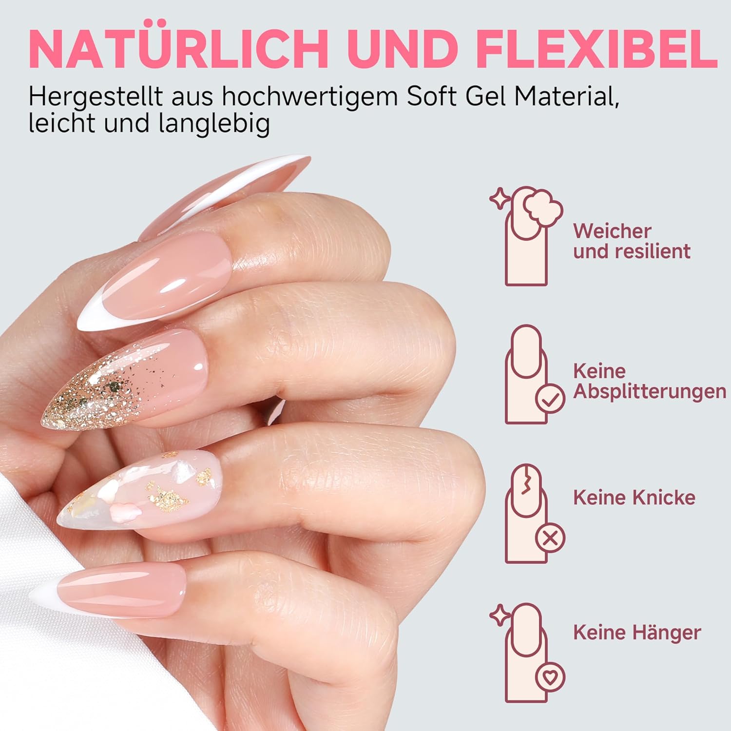 Detalle de UNA GELLA Stiletto Nail Tips Set 216 Stück