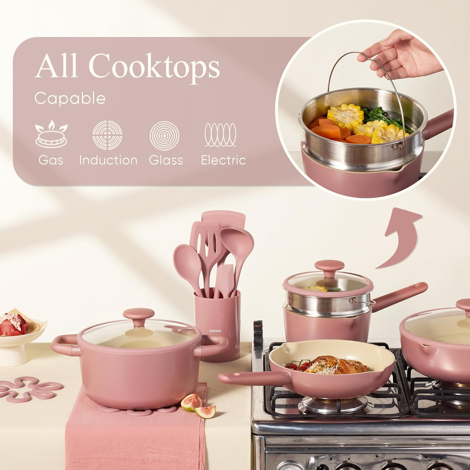Thumbnail 6 de CAROTE 21-Piece Ceramic Nonstick Cookware Set (Induction Ready)