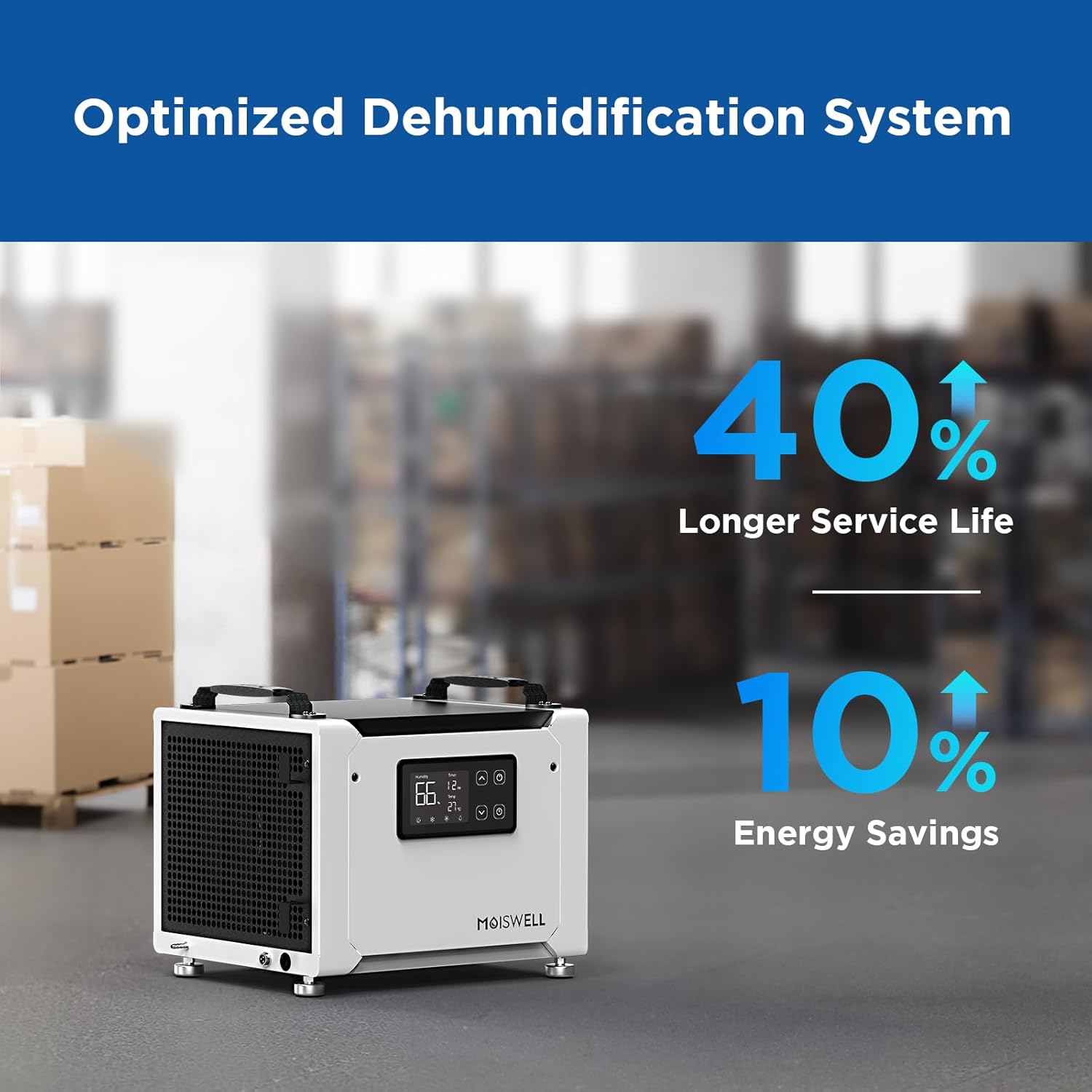 Thumbnail 5 de Moiswell 35L Commercial Dehumidifier with Pump – 35L moisture removal, continuous drain hose, low-noise operation