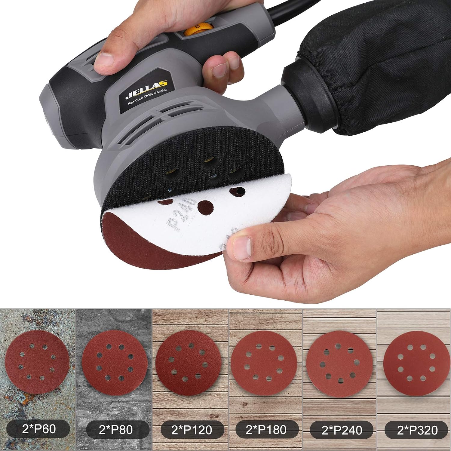 Detalle de Jellas Orbital Sander 125mm 13000RPM