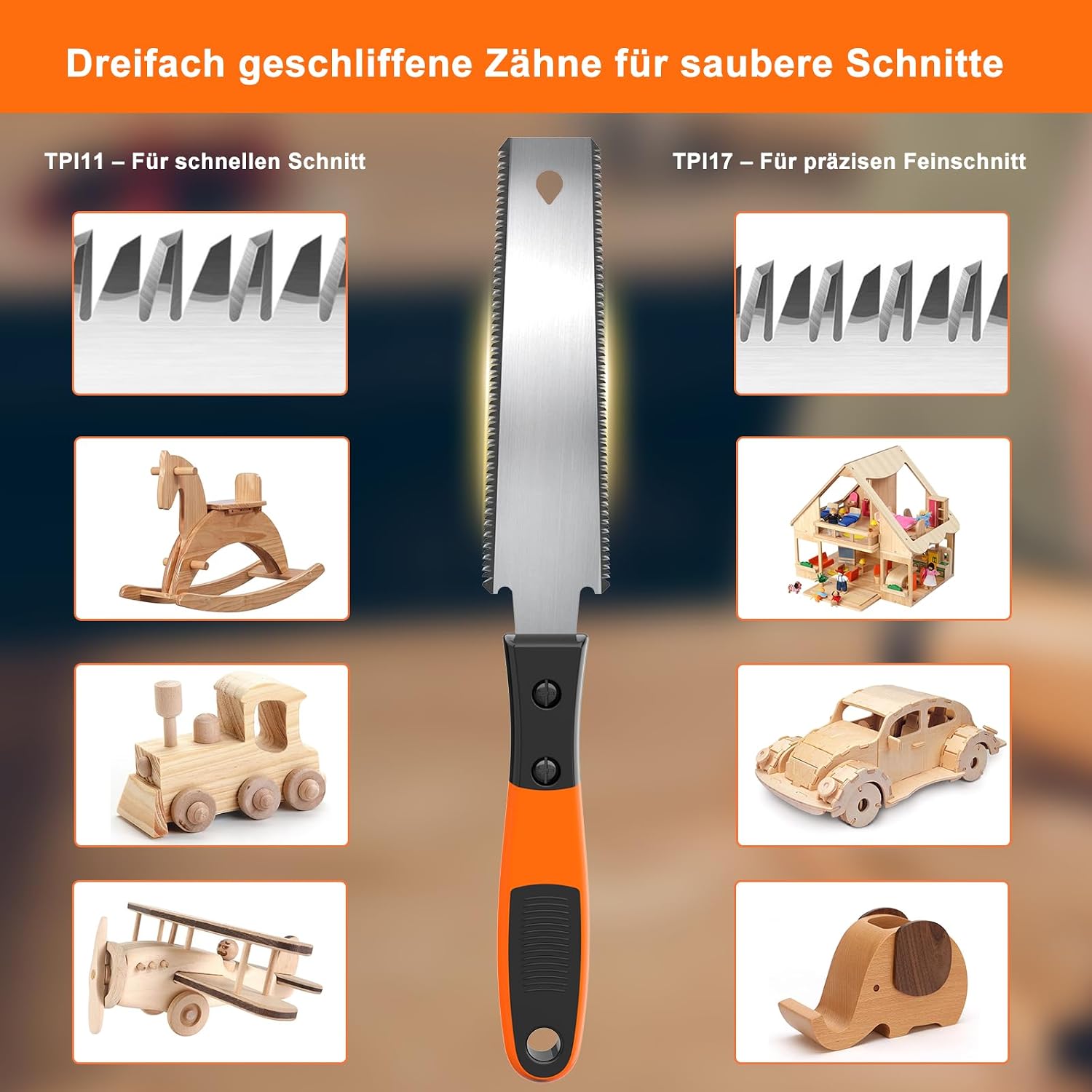 Detalle 2 de Hand Saw Japanese Small Double Tooth Handsaw