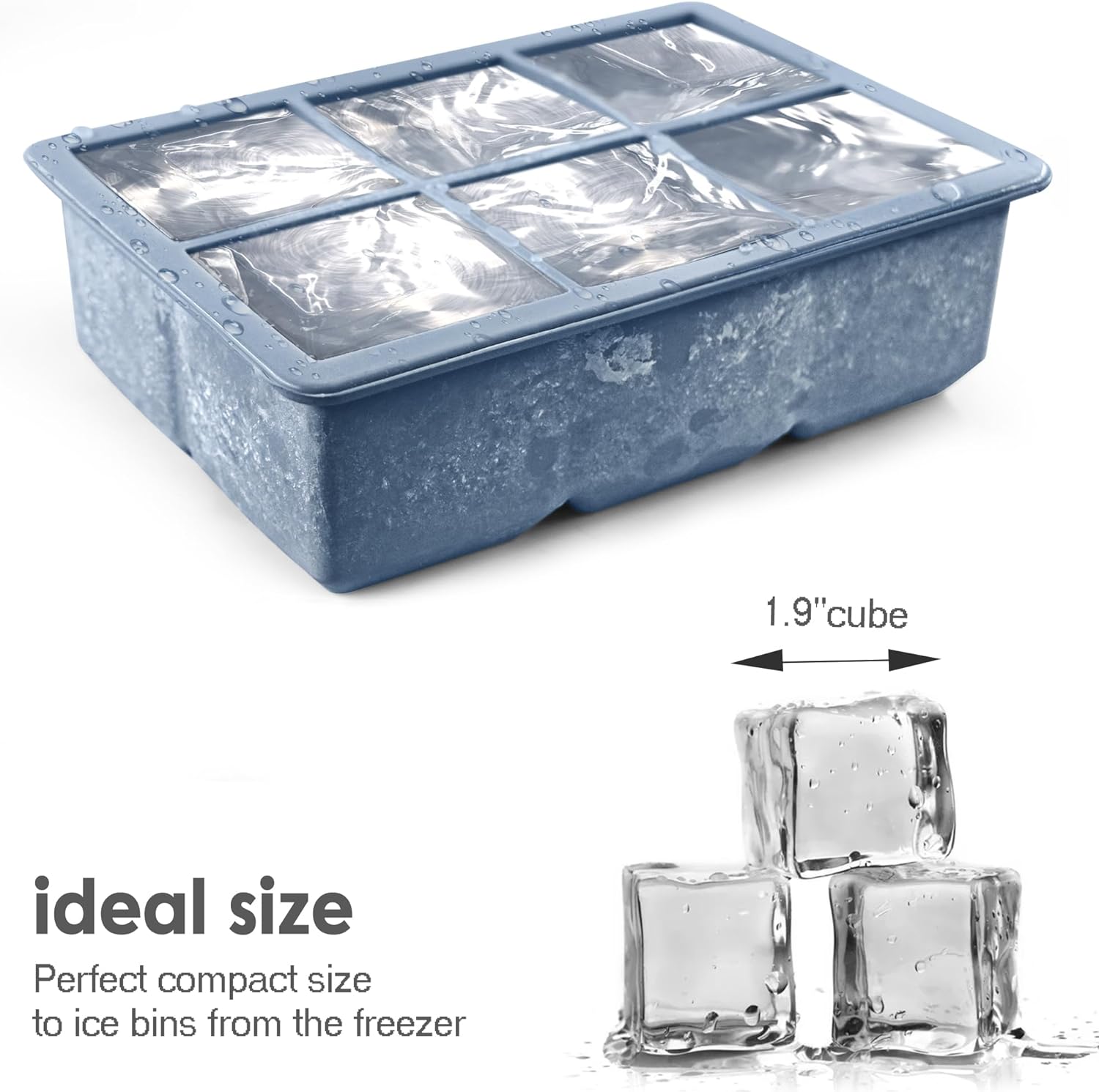 Thumbnail 2 de Excnorm Silicone Ice Cube Trays (3-Pack) — Large Flexible Square Ice Molds with Removable Lids