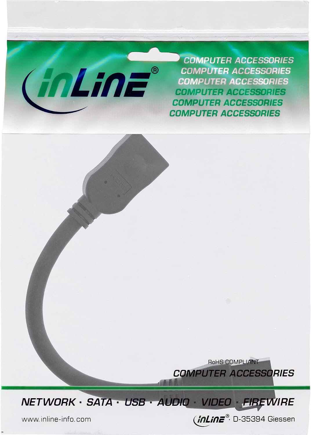 Detalle 2 de InLine HDMI Keystone Adapterkabel 0,2 m