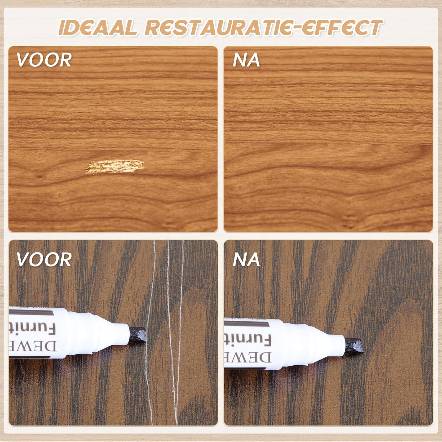 Thumbnail 2 de DEWEL JY-AT-0105-18X-D meubelreparatieset met 18 houtmarkers en polijstwas