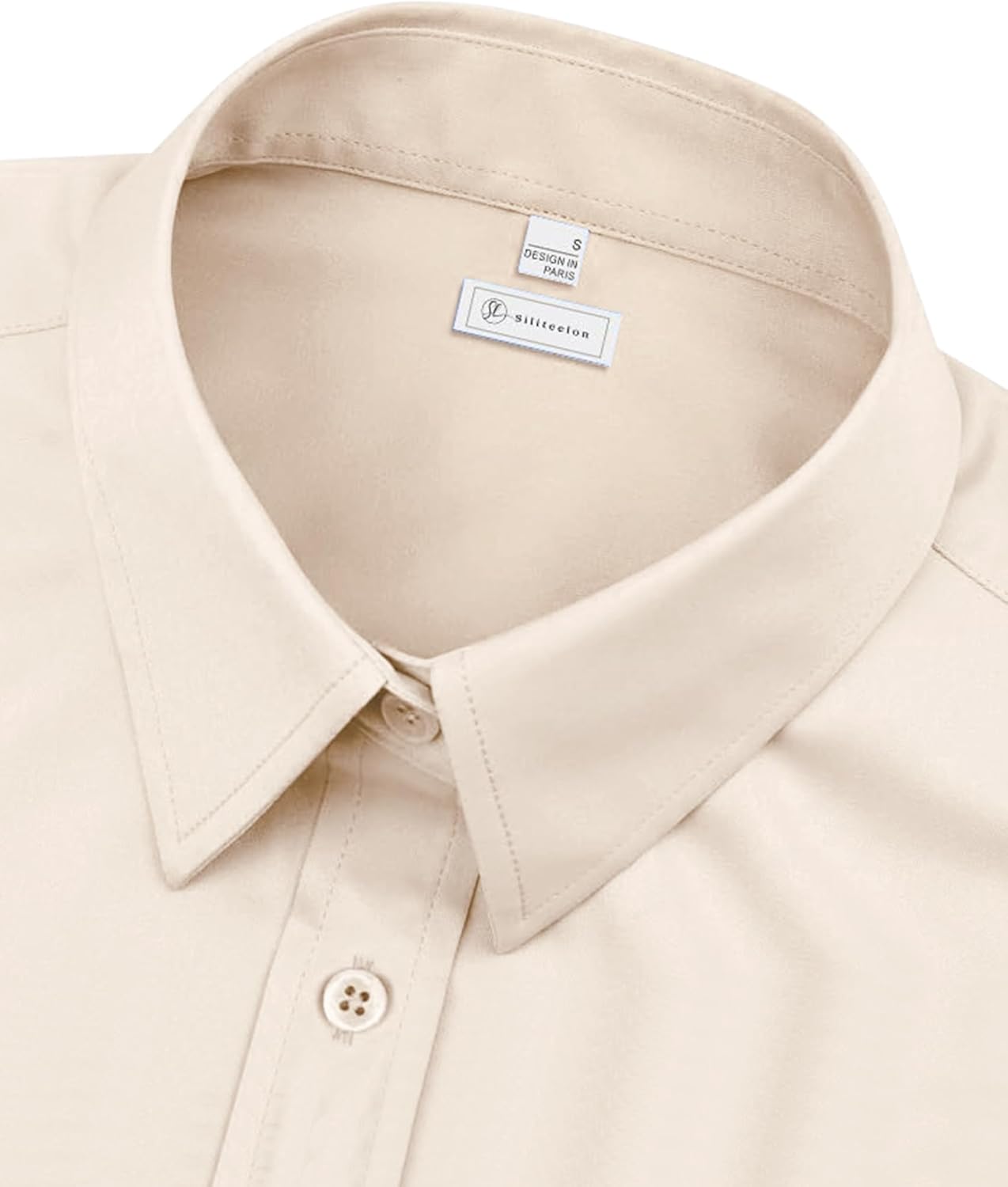 Detalle 2 de siliteelon Damen Bluse bügelfrei Regular fit – Stretch Oberhemd für Business & Freizeit