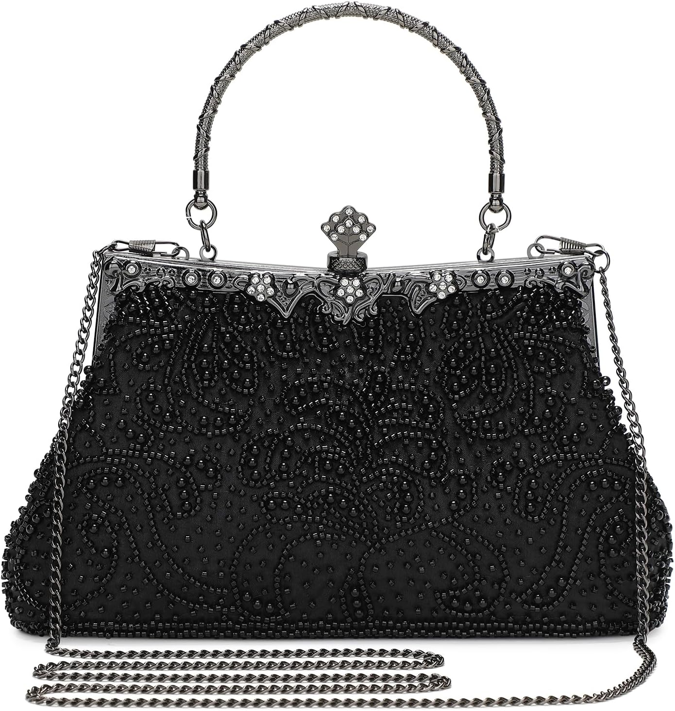 Detalle de BAIGIO 1920s sac à bandoulière vintage perles