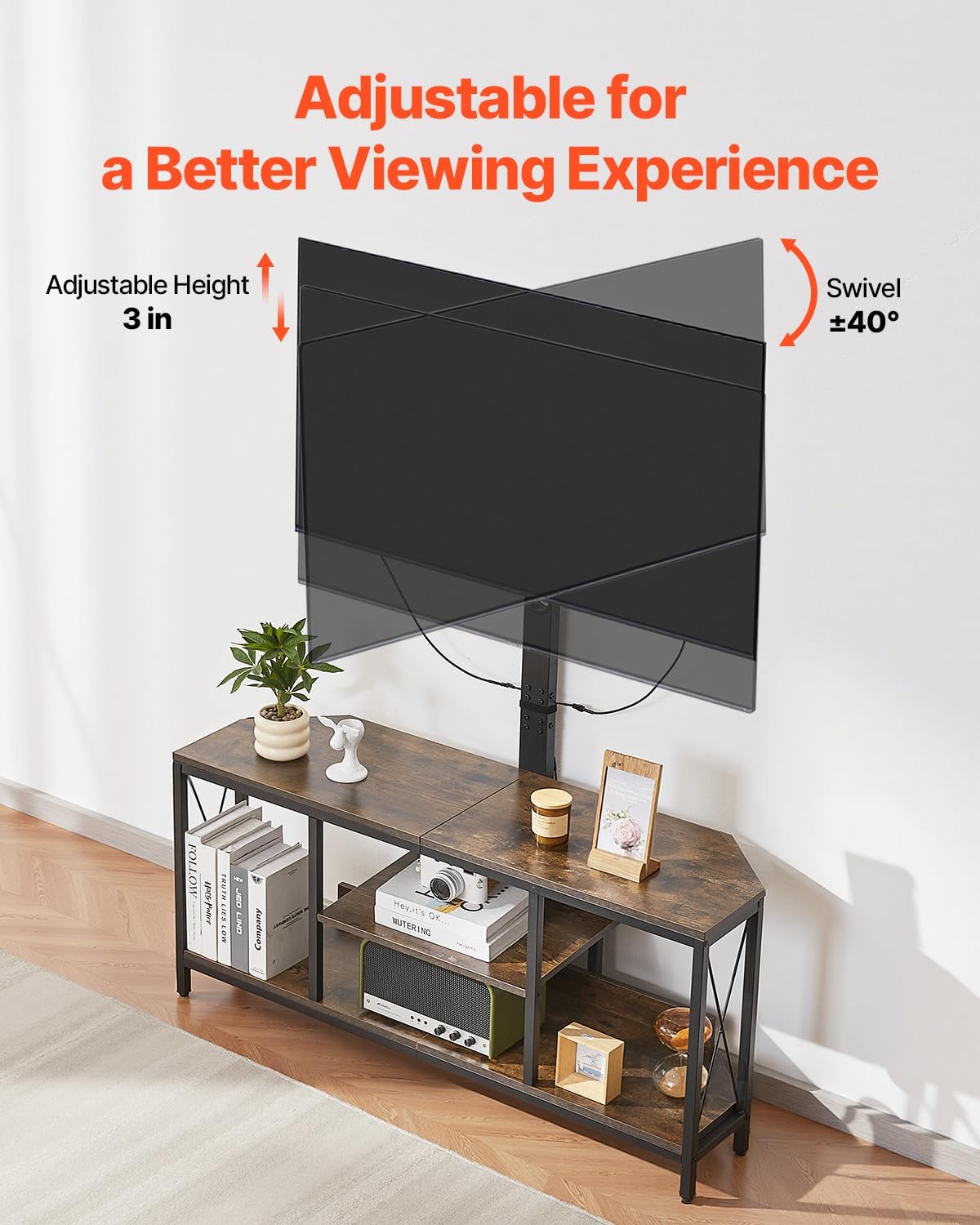 Detalle de VEVOR TV Stand with Mount, 45-Inch