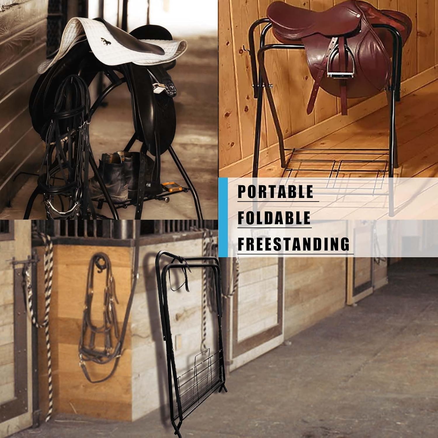 Thumbnail 4 de 1PCS Saddle Rack: Heavy Duty Portable Saddle Stand for English & Western Saddles