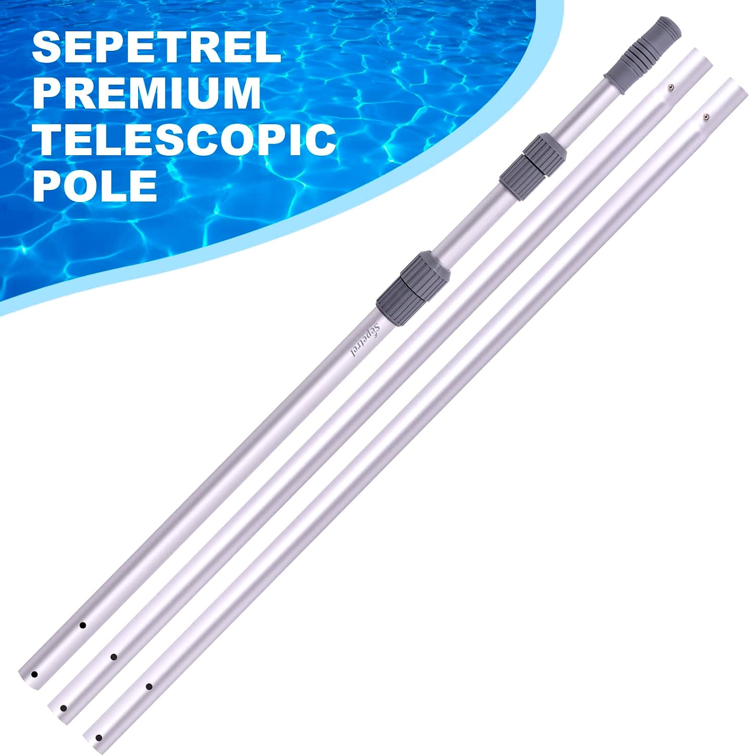 Detalle 1 de Sepetrel RKP-15 15-Foot Telescoping Pool Pole, Aluminum, 1-1/4-Inch Connection
